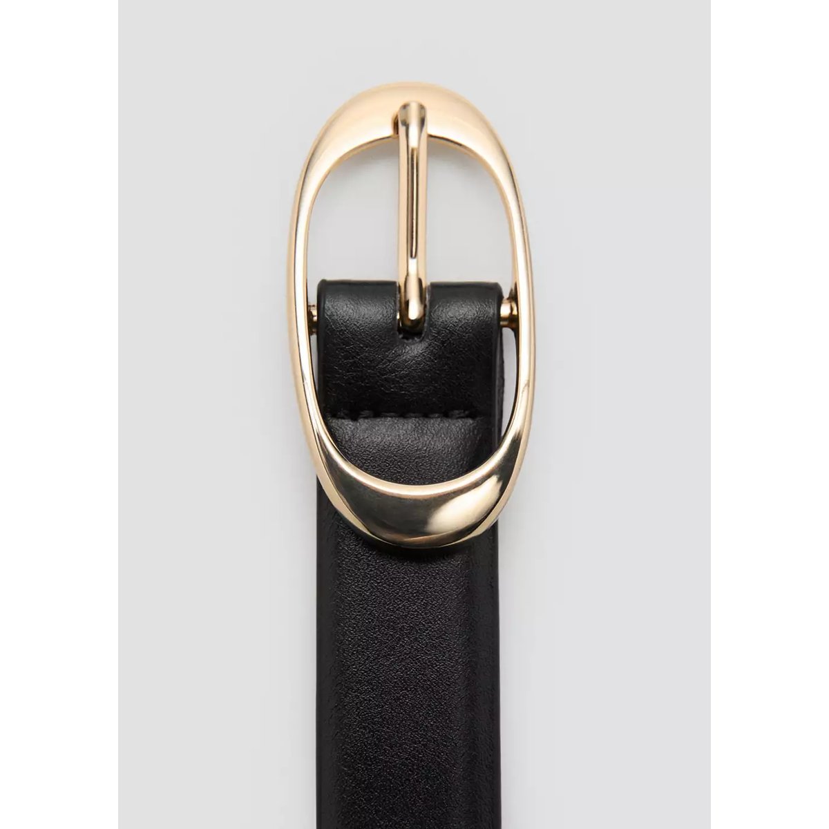 Ceinture boucle ovale noir, MANGO