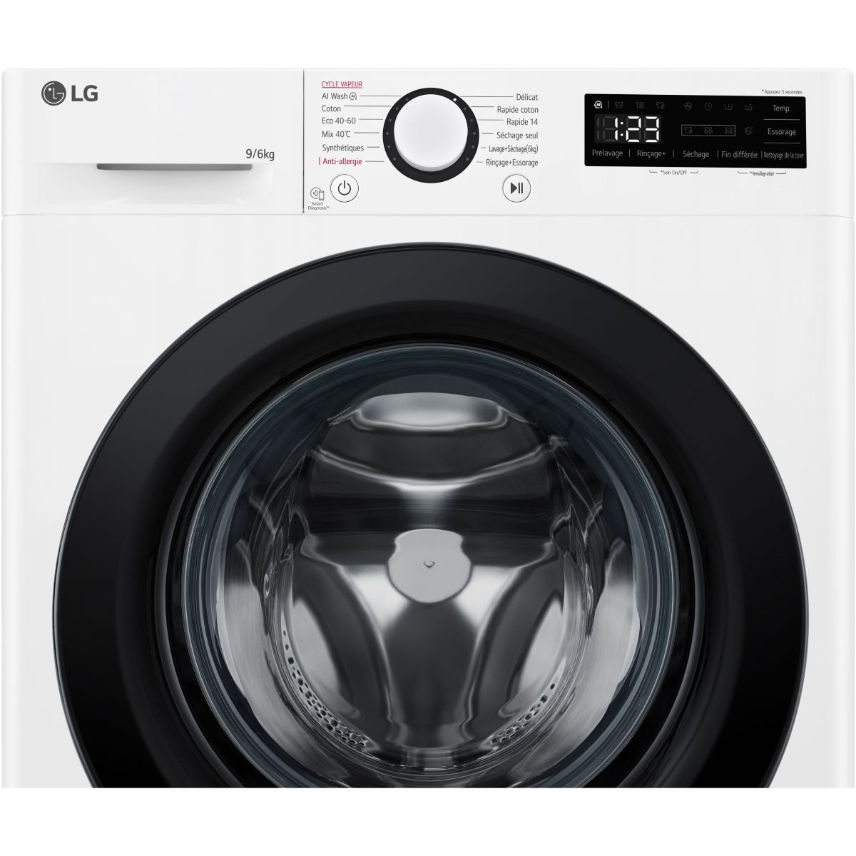 Lave linge séchant hublot F964R35WRS - 9/6 kg - 1400 tr/min - Classe D - Moteur direct drive - Connecté couleur unique, LG