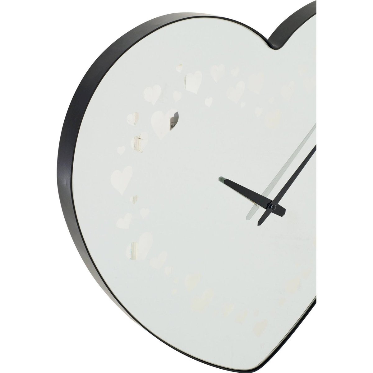 Horloge murale cœur en verre noir, RECOLLECTION