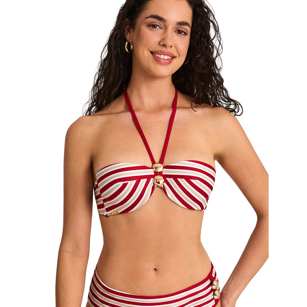 Haut maillot de bain bandeau SAILOR rouge, SELMARK MARE
