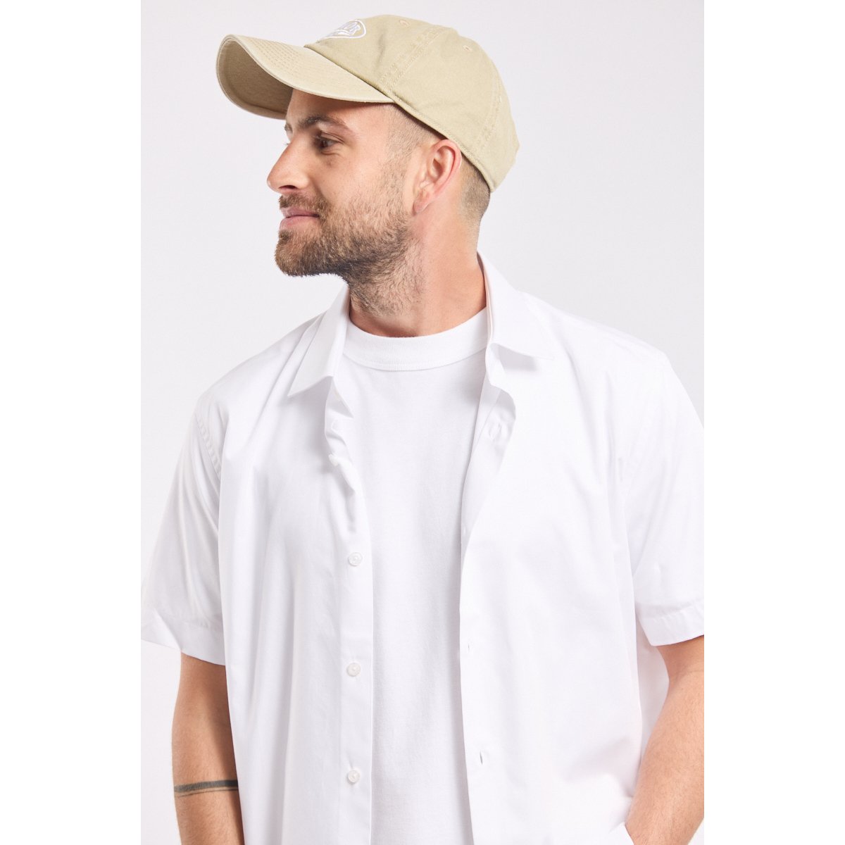 Chemise manches courtes en coton twill blanc, ARMOR-LUX
