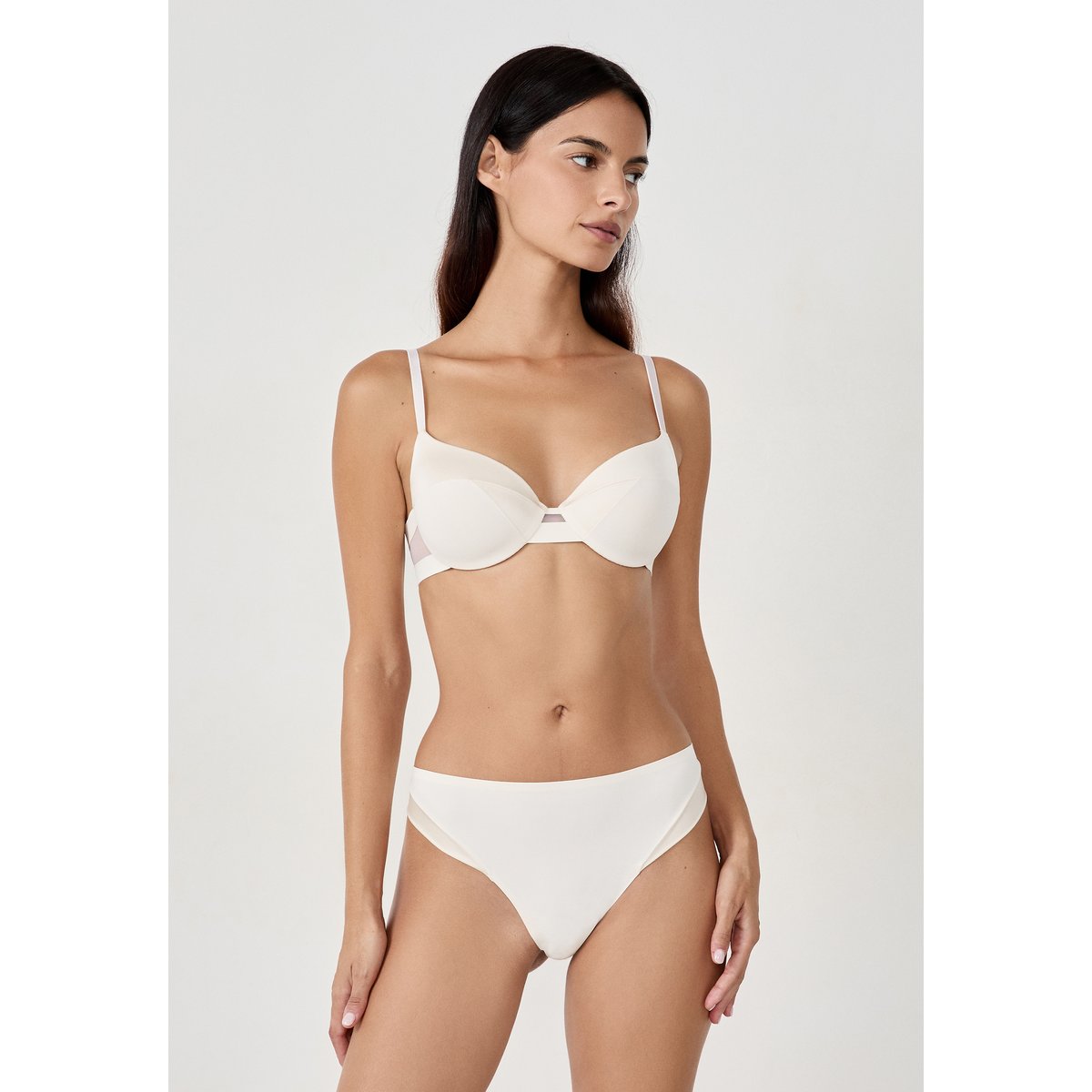 Tanga en microfibre satinée PURE ECLAT ecru, ETAM