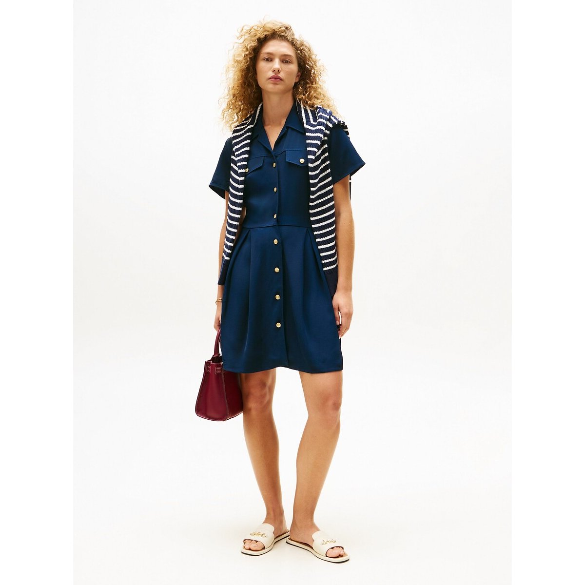 Short Sleeve Buttoned Dress 90001629, TOMMY HILFIGER