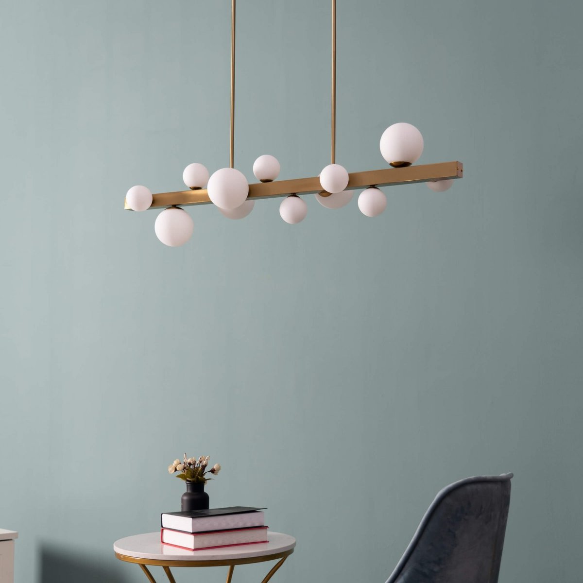 Somptueuse suspension en inox et verre - OROMIA doré / laiton, KOSILUM