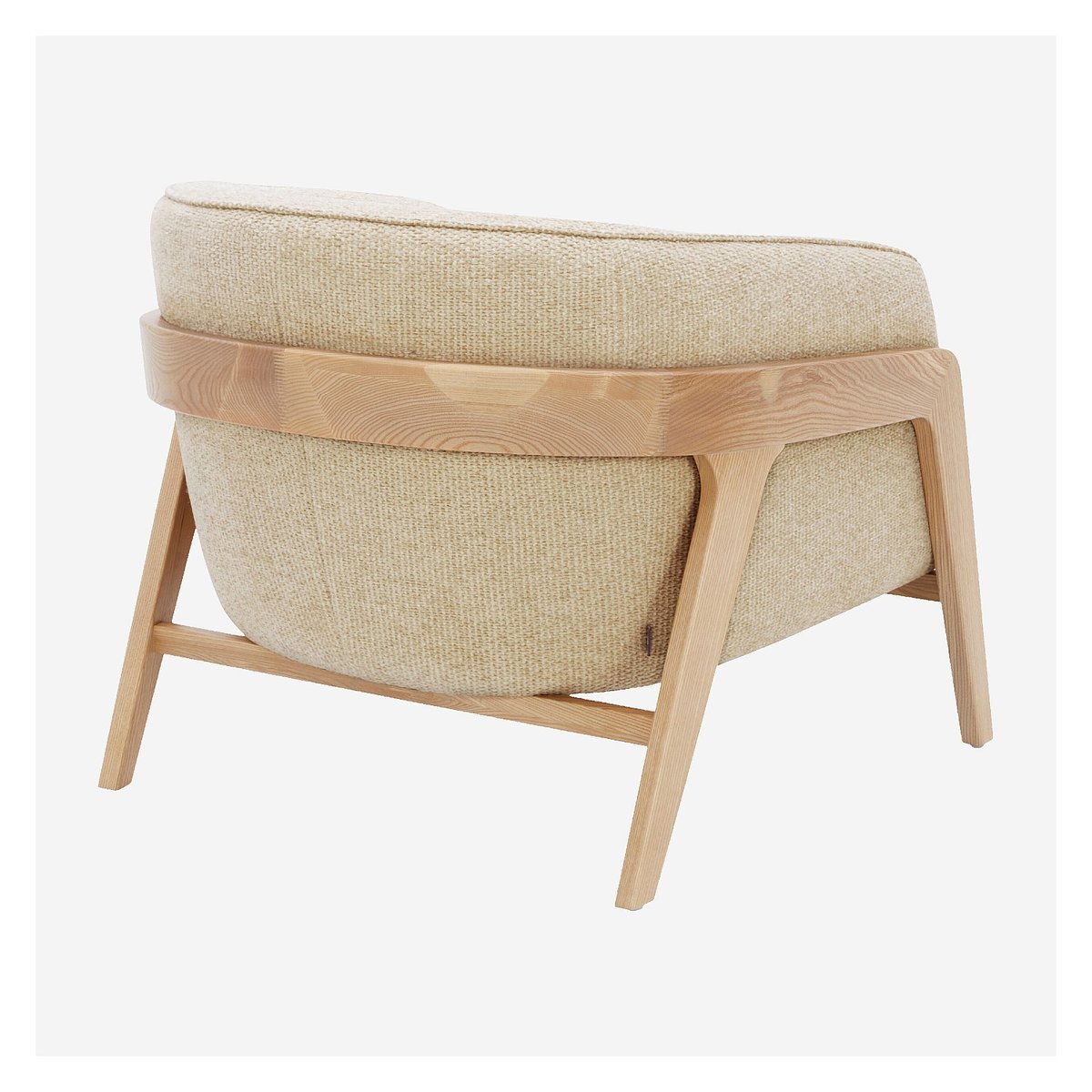 Fauteuil droit polyester CALUSO crème, HABITAT