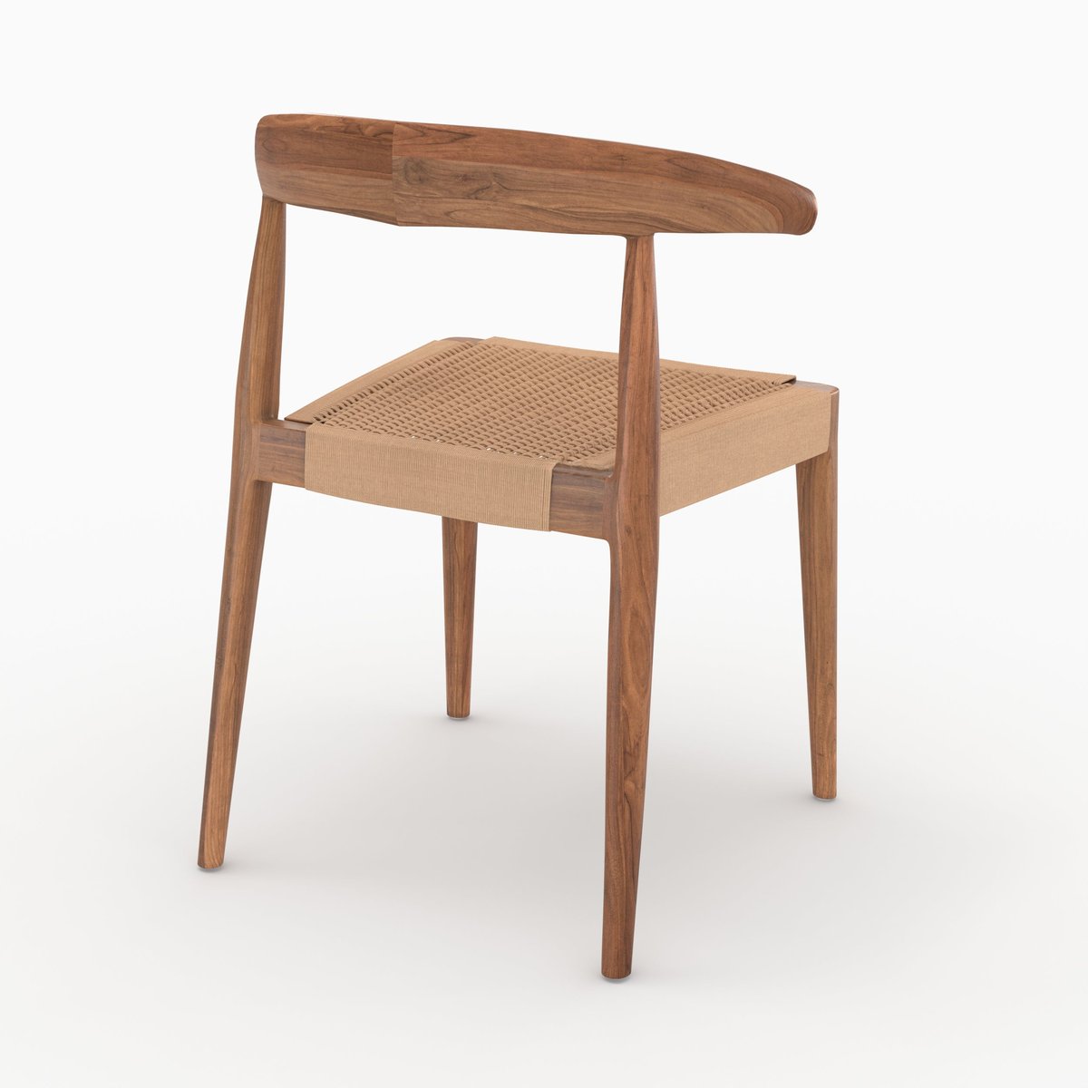 Lot de 2 chaises en bois de teck et cordage type loom - ALIA marron clair, MAISON PAVANE