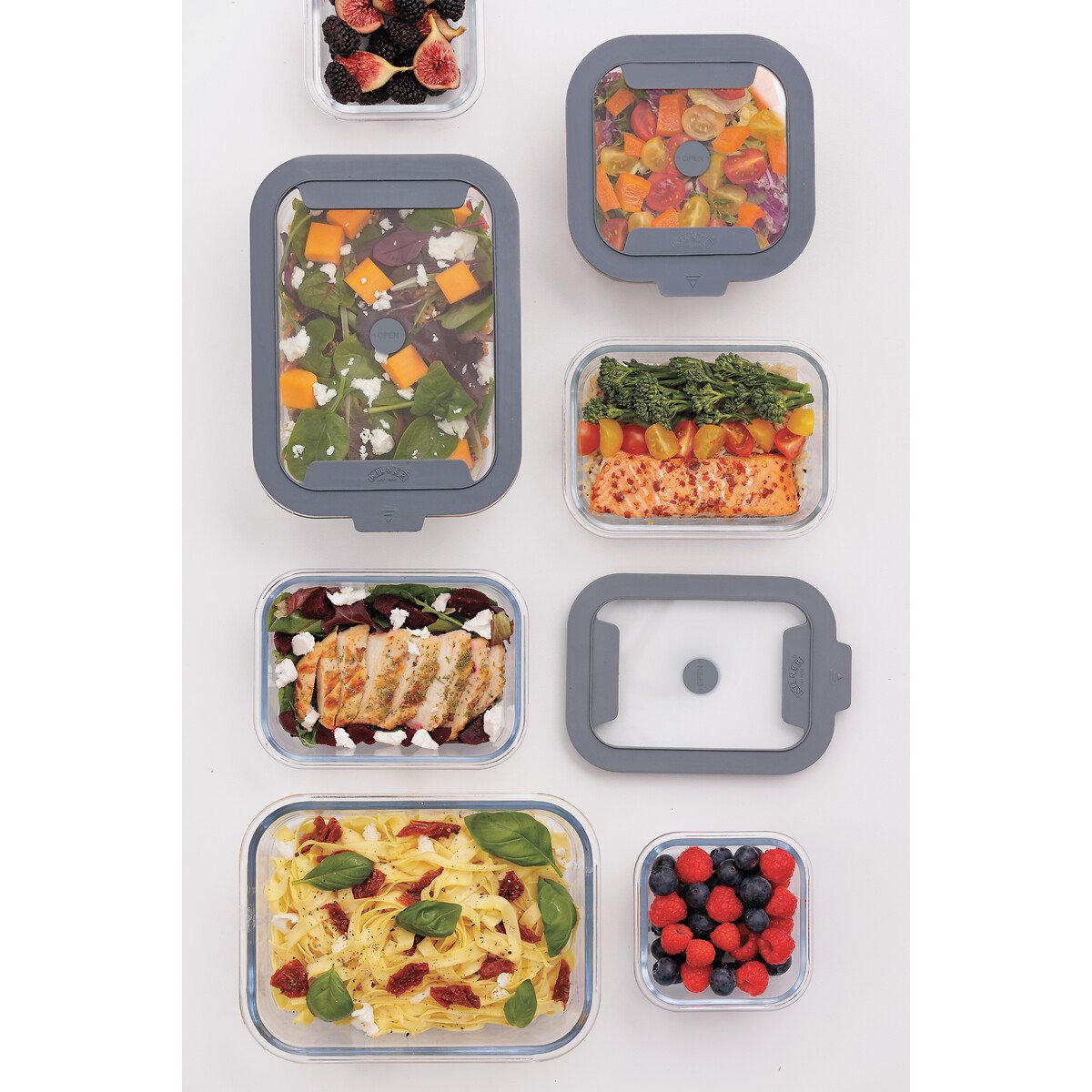 Set of 4 Fresh Storage Food Containers transparent, KILNER