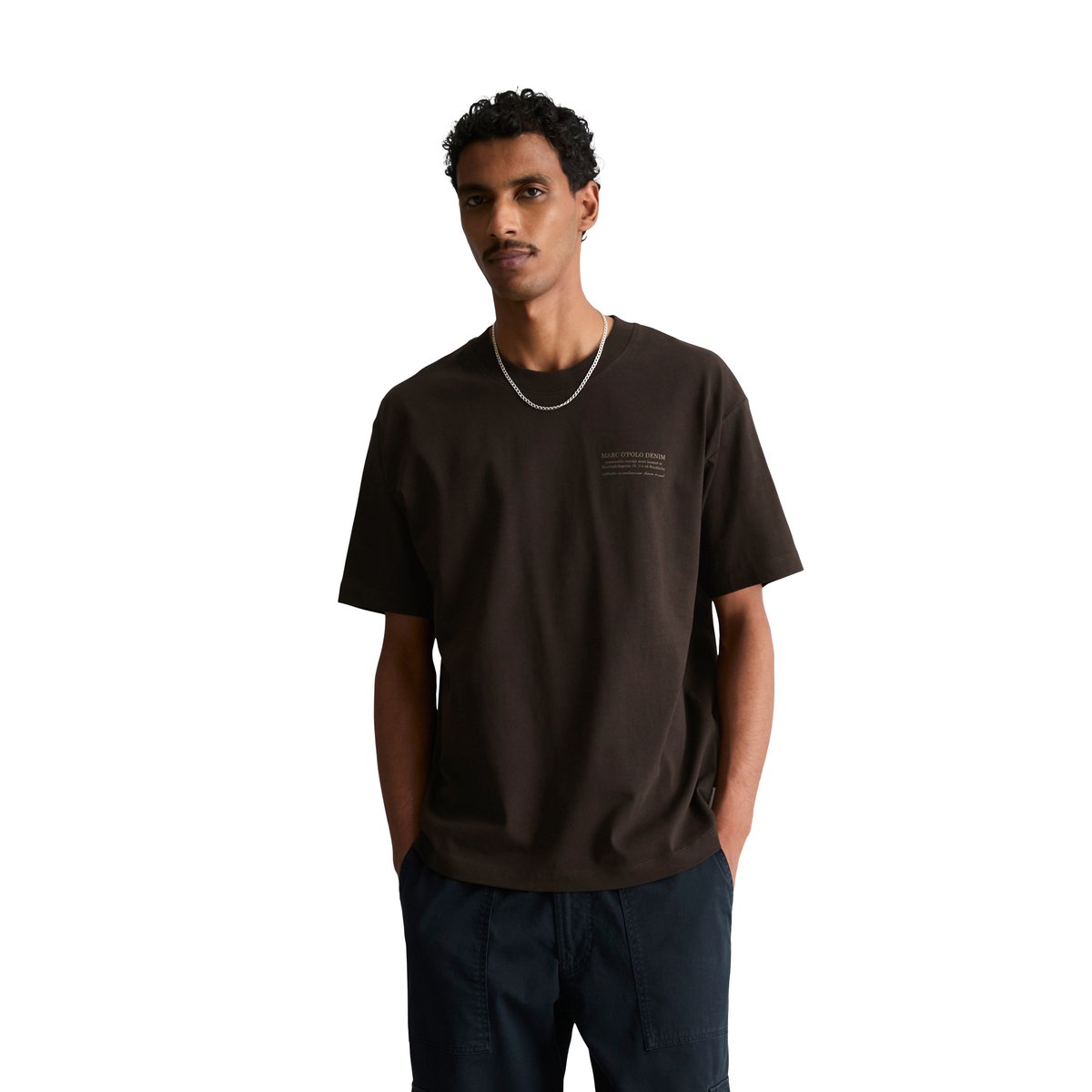T-shirt ample avec imprimé dans le dos marron, MARC O’POLO DENIM