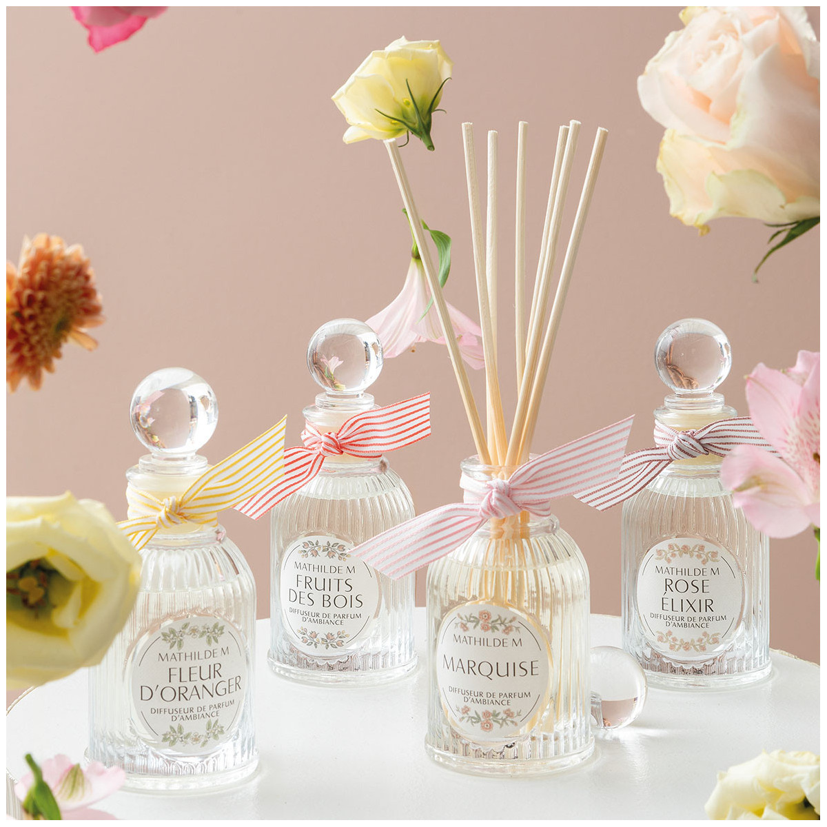 Diffuseur parfum d'ambiance 90 ml - Rose transparent, MATHILDE M