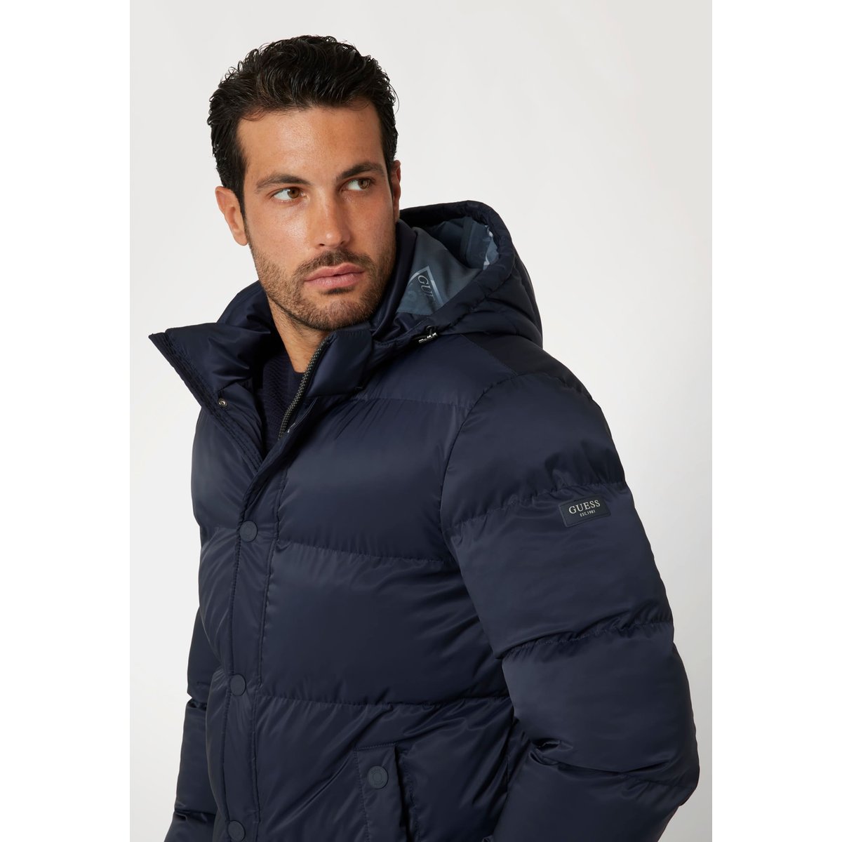 Doudoune Nylon bleu foncé, GUESS