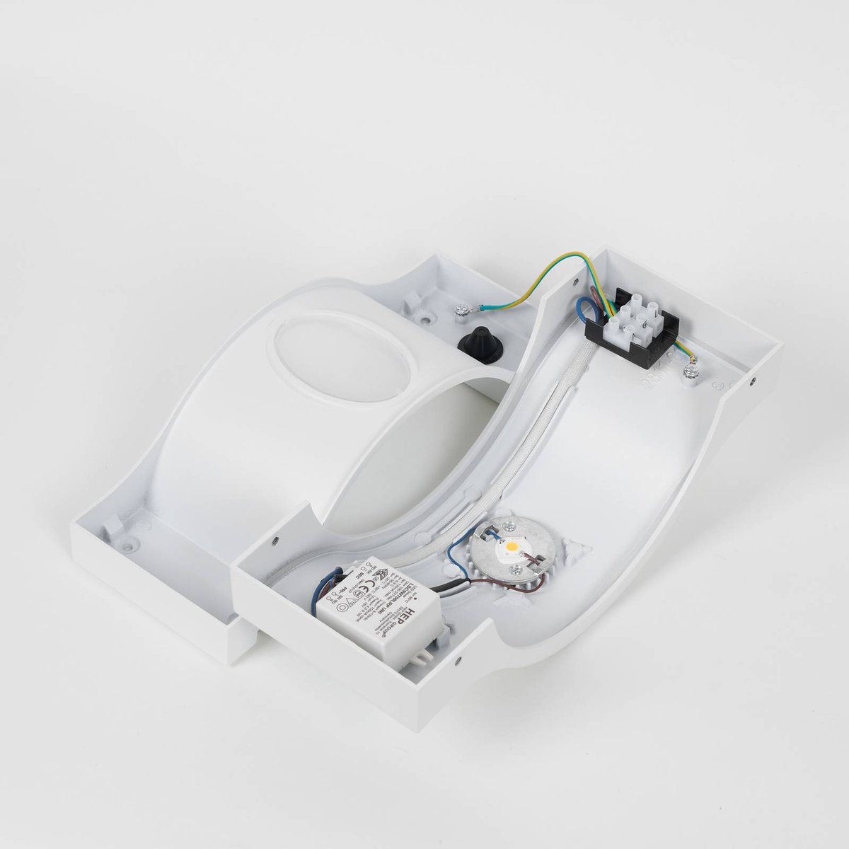 Applique extérieure en aluminium moderneLED blanc, blanc satiné, LUCANDE