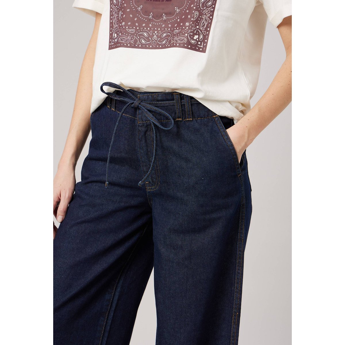 Jean brut wide leg femme LOUNY brut, DEELUXE