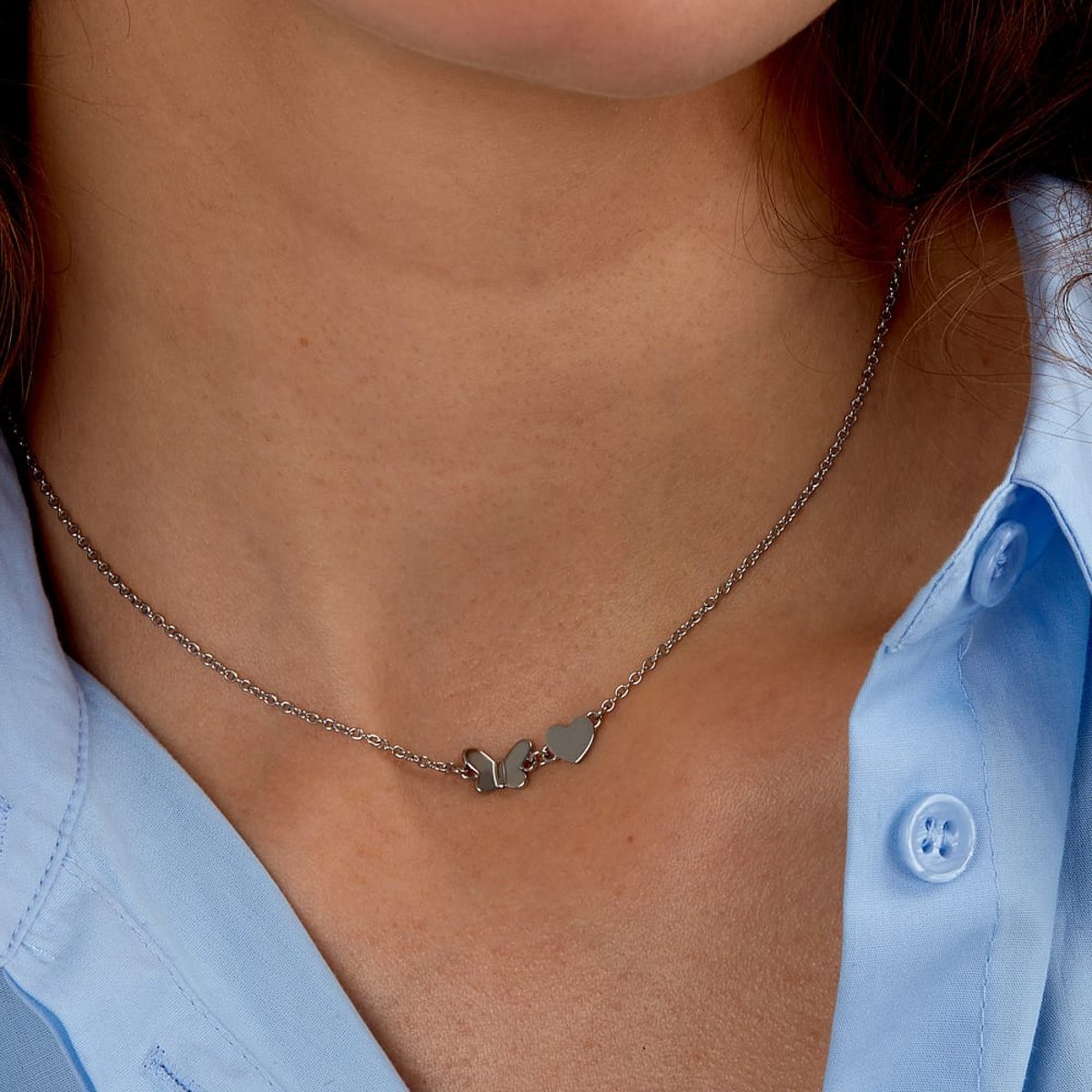 Collier en acier, cristaux, TALISMANI argent, MORELLATO