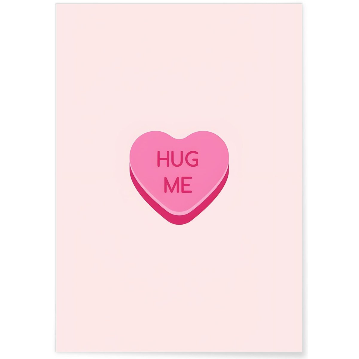 Affiche Bonbon Coeur Hug Me blanc, L'AFFICHERIE