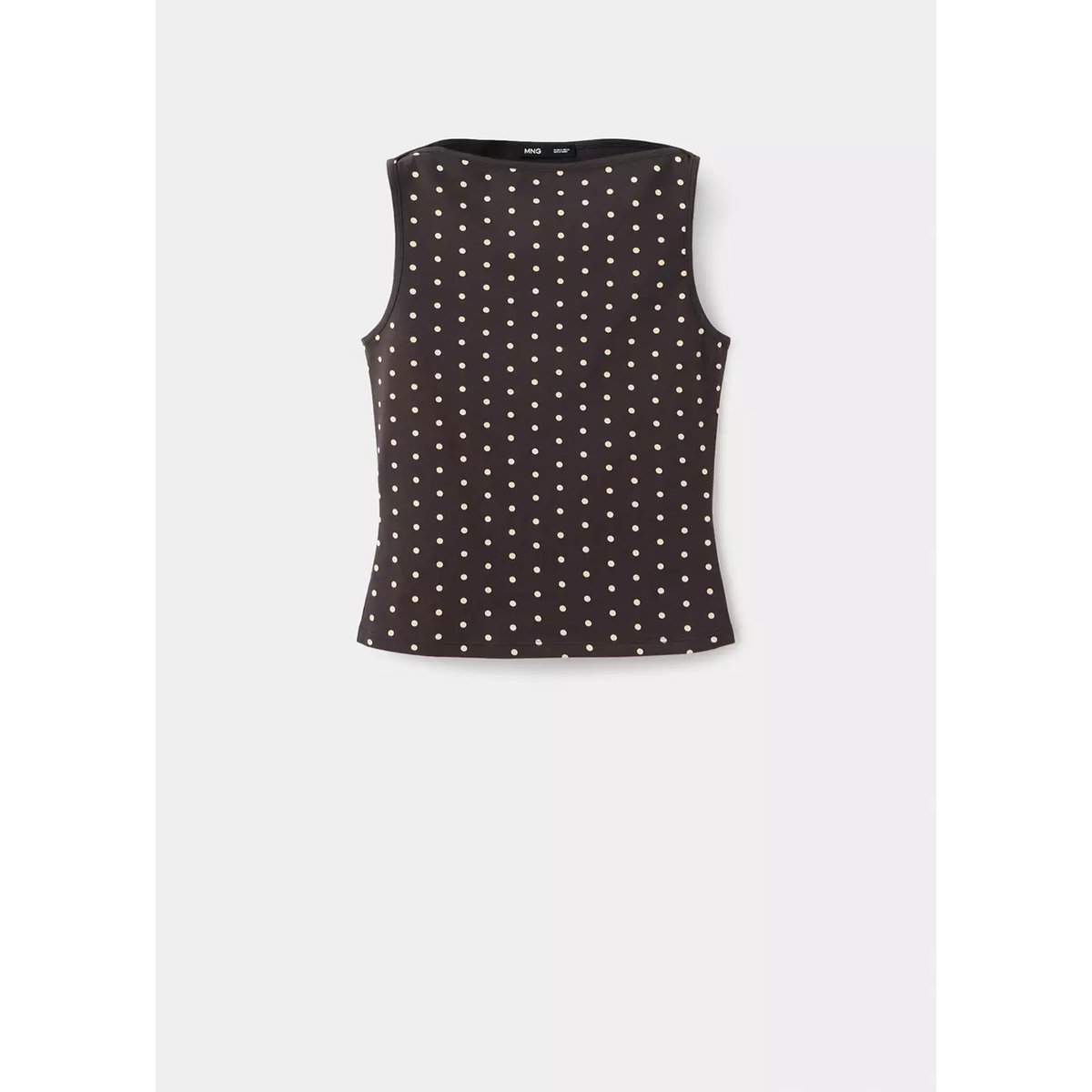 Top ajusté à pois marron, MANGO