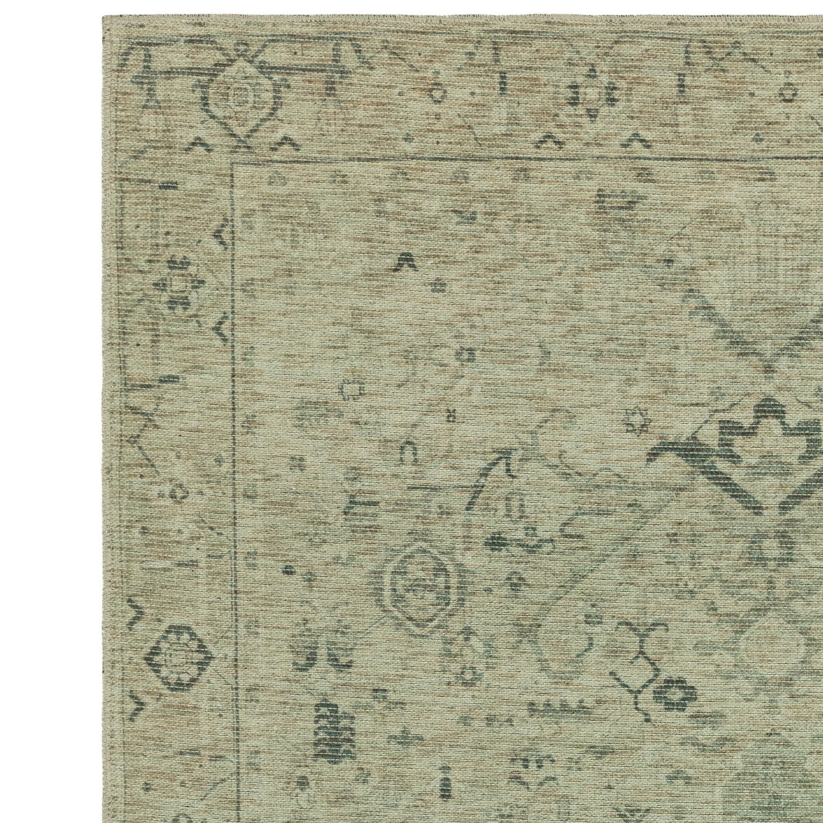 Ombre Effect Vintage Style Flatweave Rug green, ÉDITÉ
