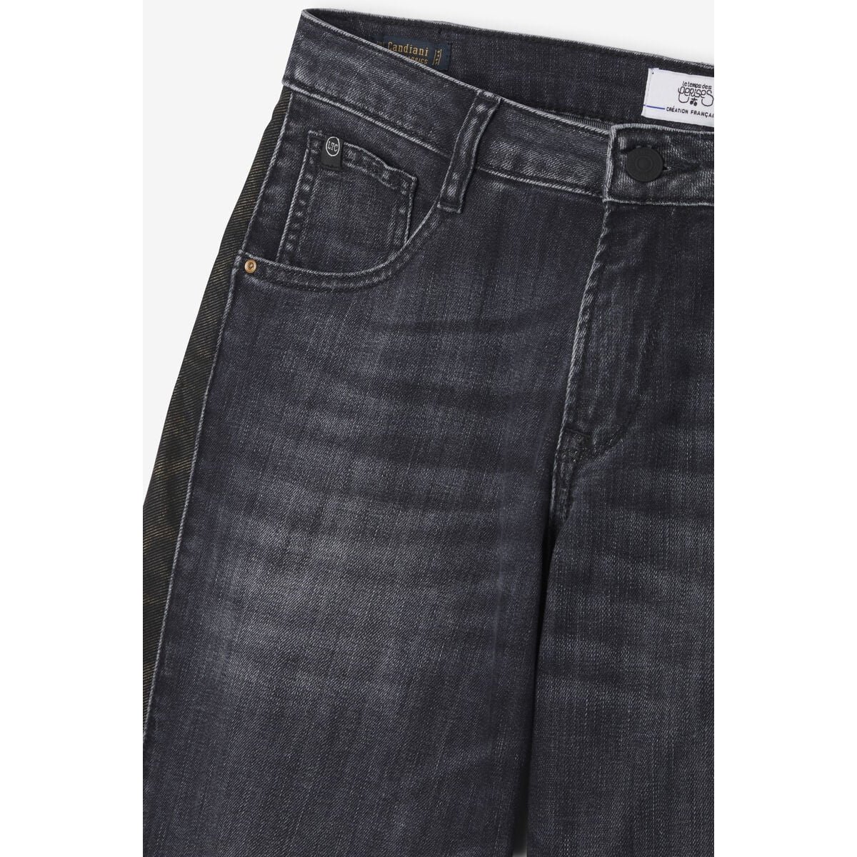 Jeans flare wide leg , longueur 34 black, LE TEMPS DES CERISES