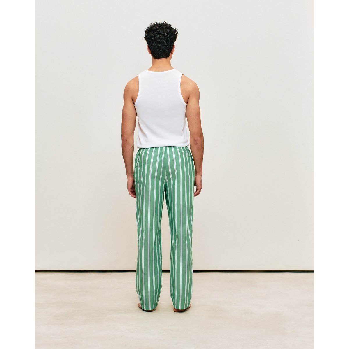 Pantalon en coton à rayures STRIBLUEGREENI vert, UNDIZ