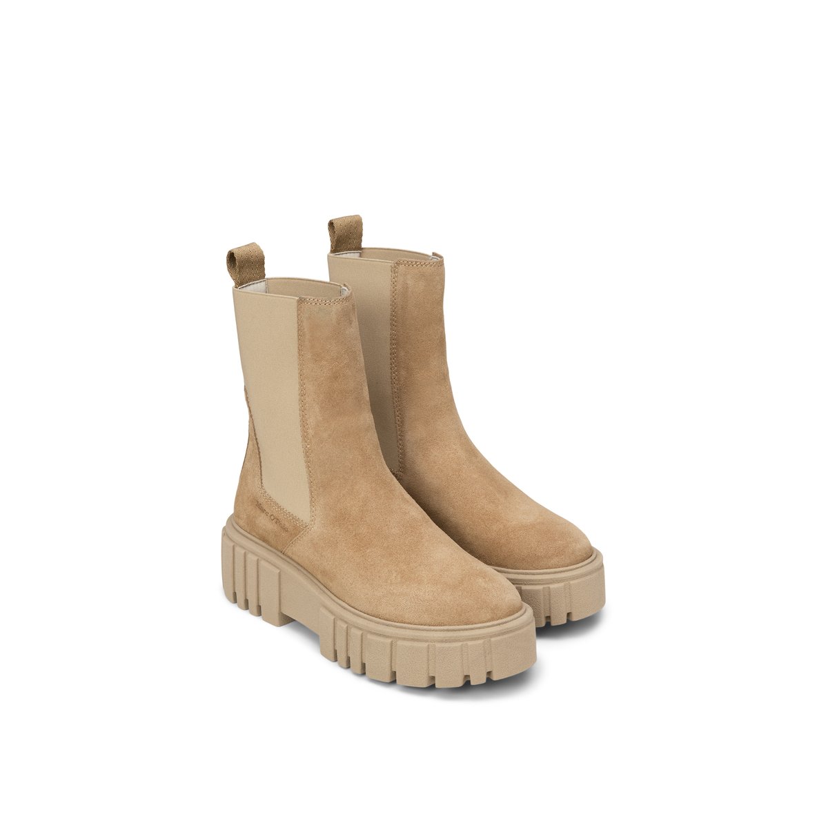Chelsea boot modèle Christel avec une légère semelle compensée marron, MARC O'POLO
