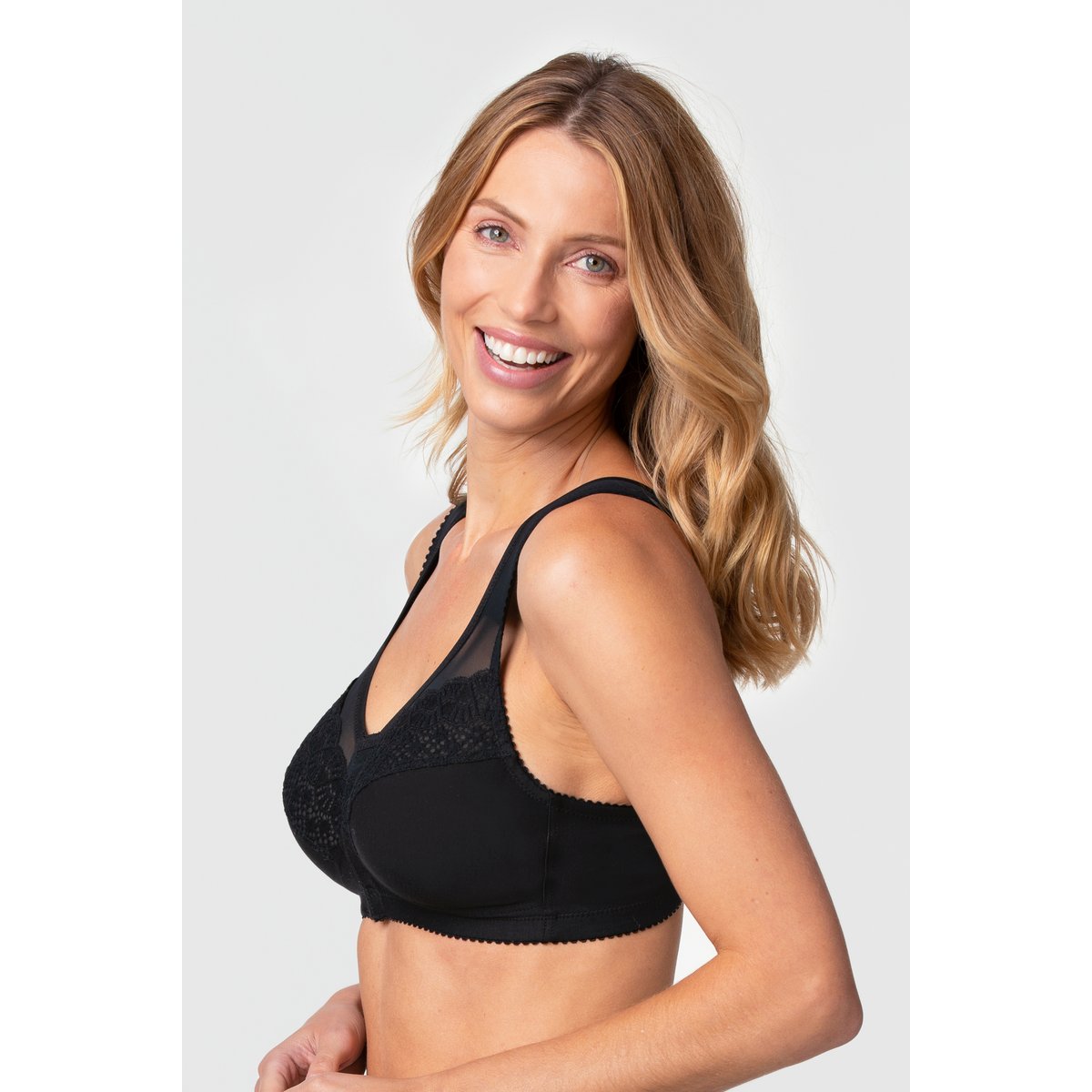 Soutien-gorge fermé devant COTTON EASE noir, MISS MARY OF SWEDEN