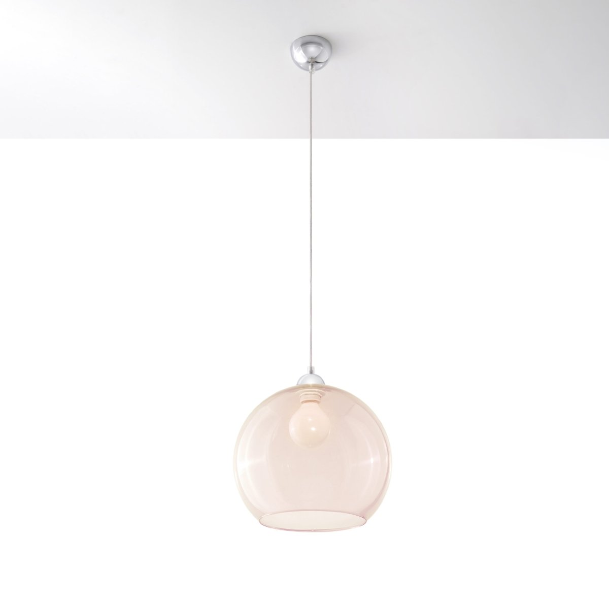 Suspension Acier Champagne E27 1 Ball gris, EDEN