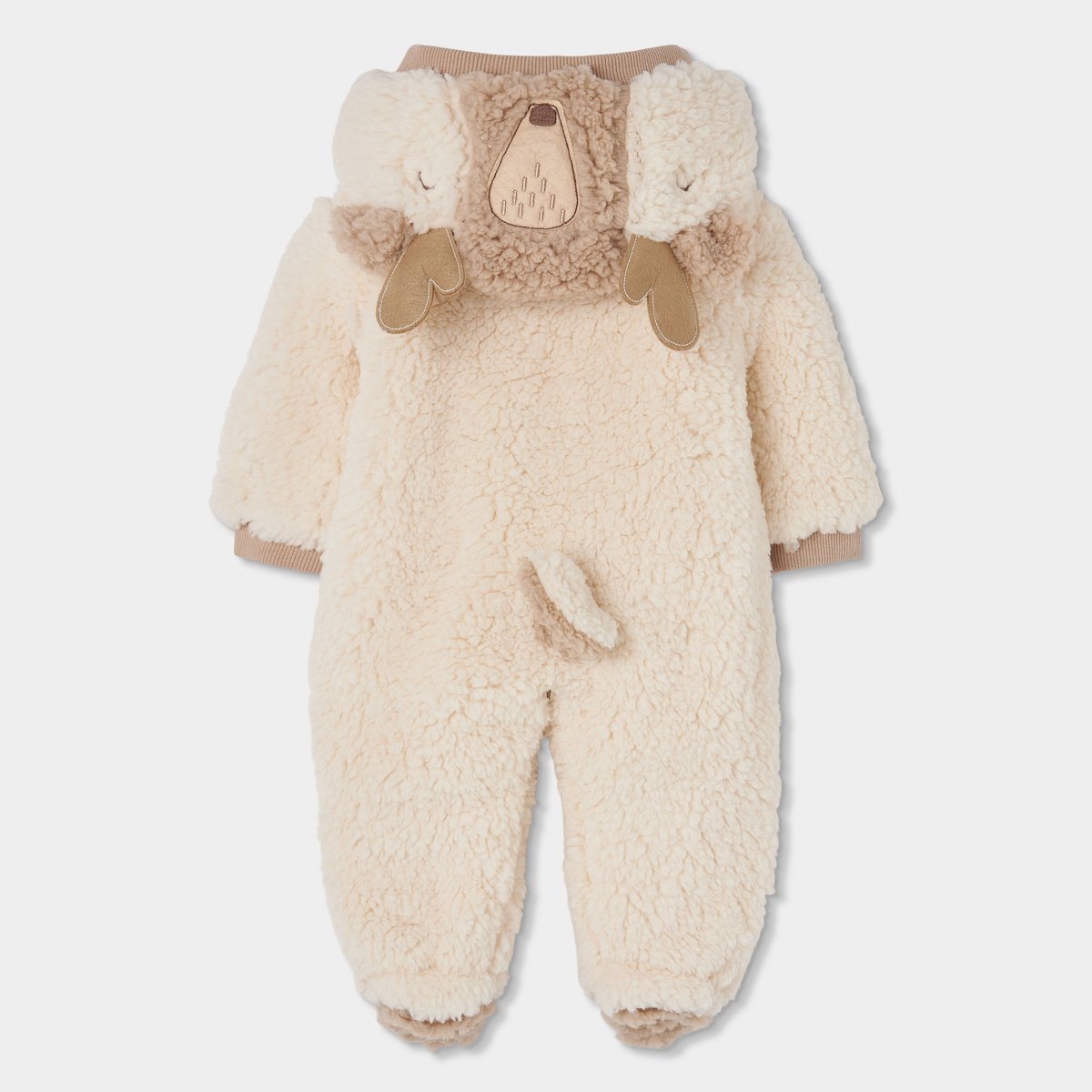 Barboteuse bébé écrue avec motif moutons blanc, BOBOLI