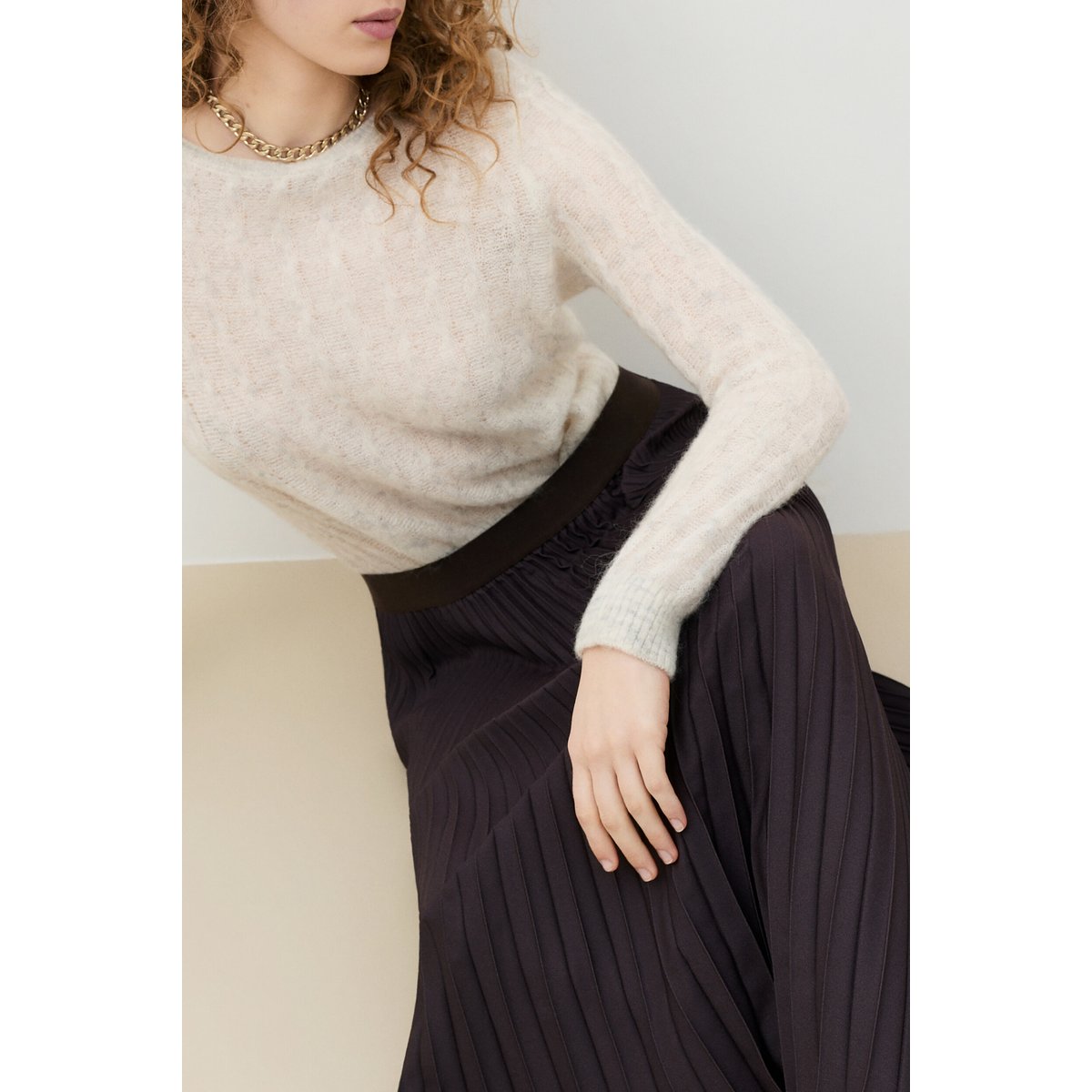 Jupe longue fluide JOELLA marron foncé, CAROLL