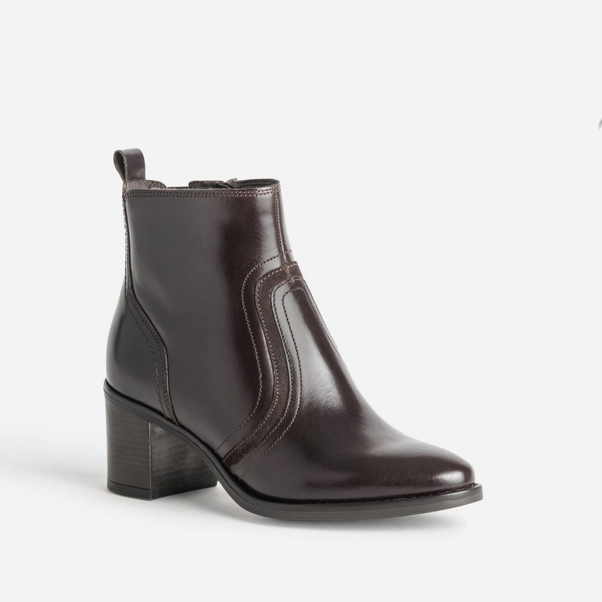 Boots À Talon en cuir NICOLE chocolat, ERAM