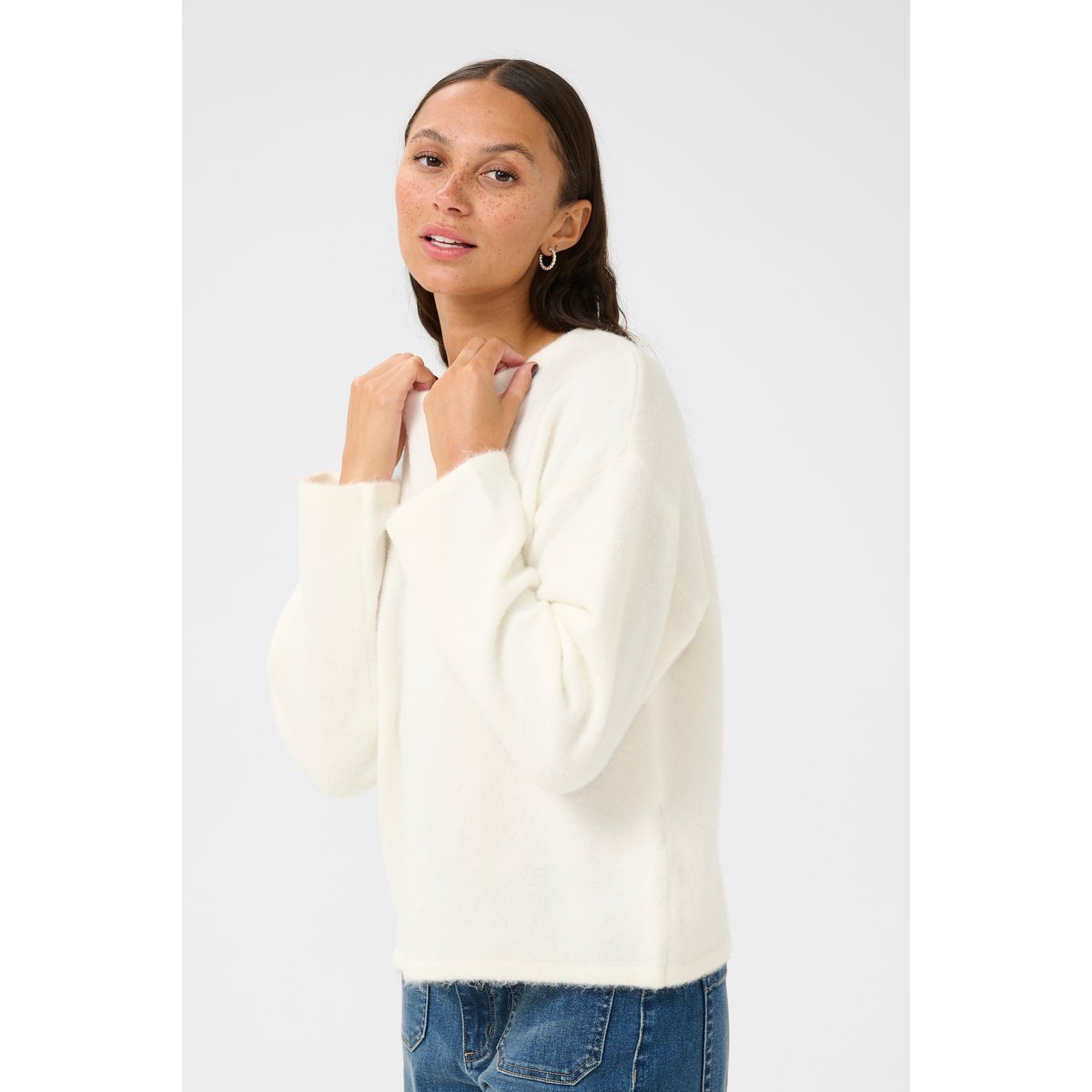 Knitted pullover blanc, KAFFE