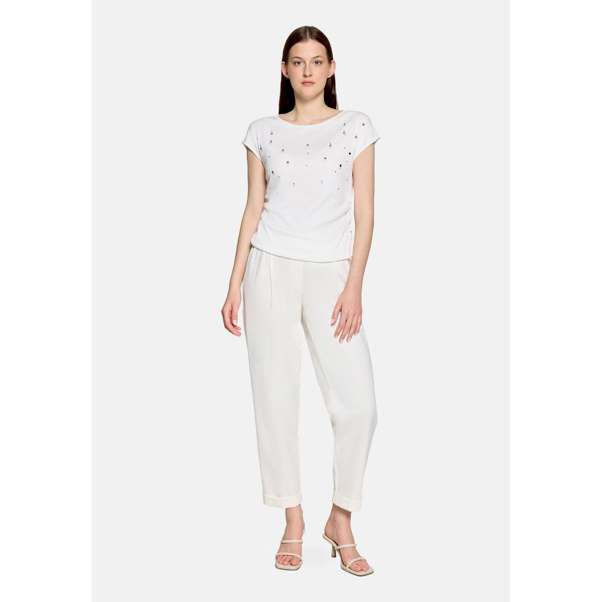 Haut casual de texture côtelée blanc, BETTY BARCLAY