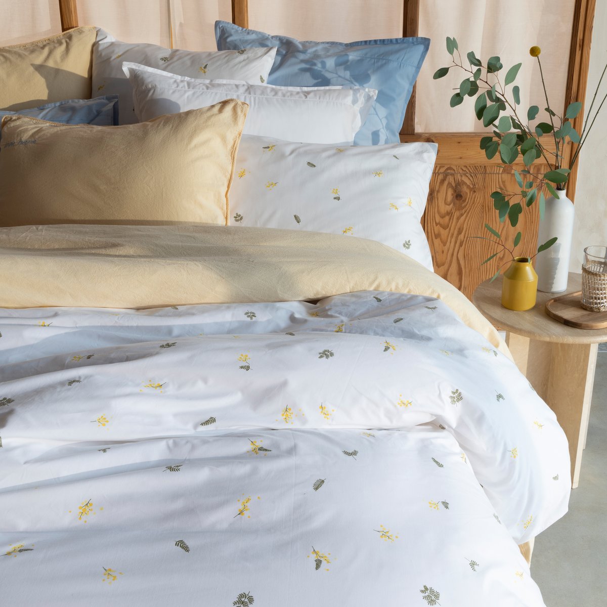 Housse de couette NÉO blanc mimosa, CARRE BLANC