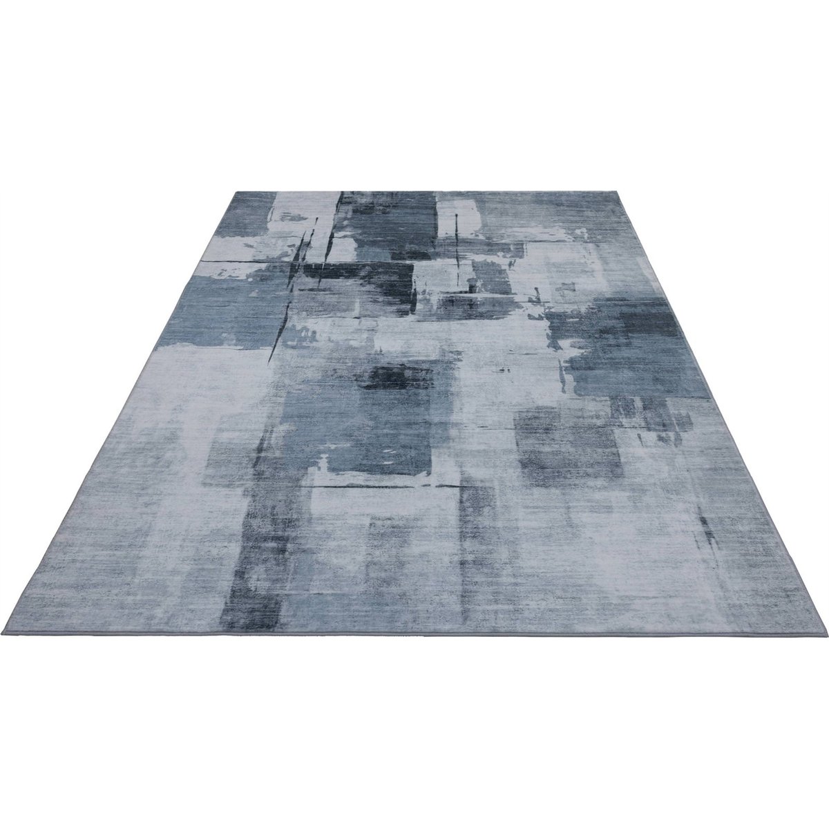 Tapis rectangulaire à poil court gris clair chiné effet béton, ARTE ESPINA