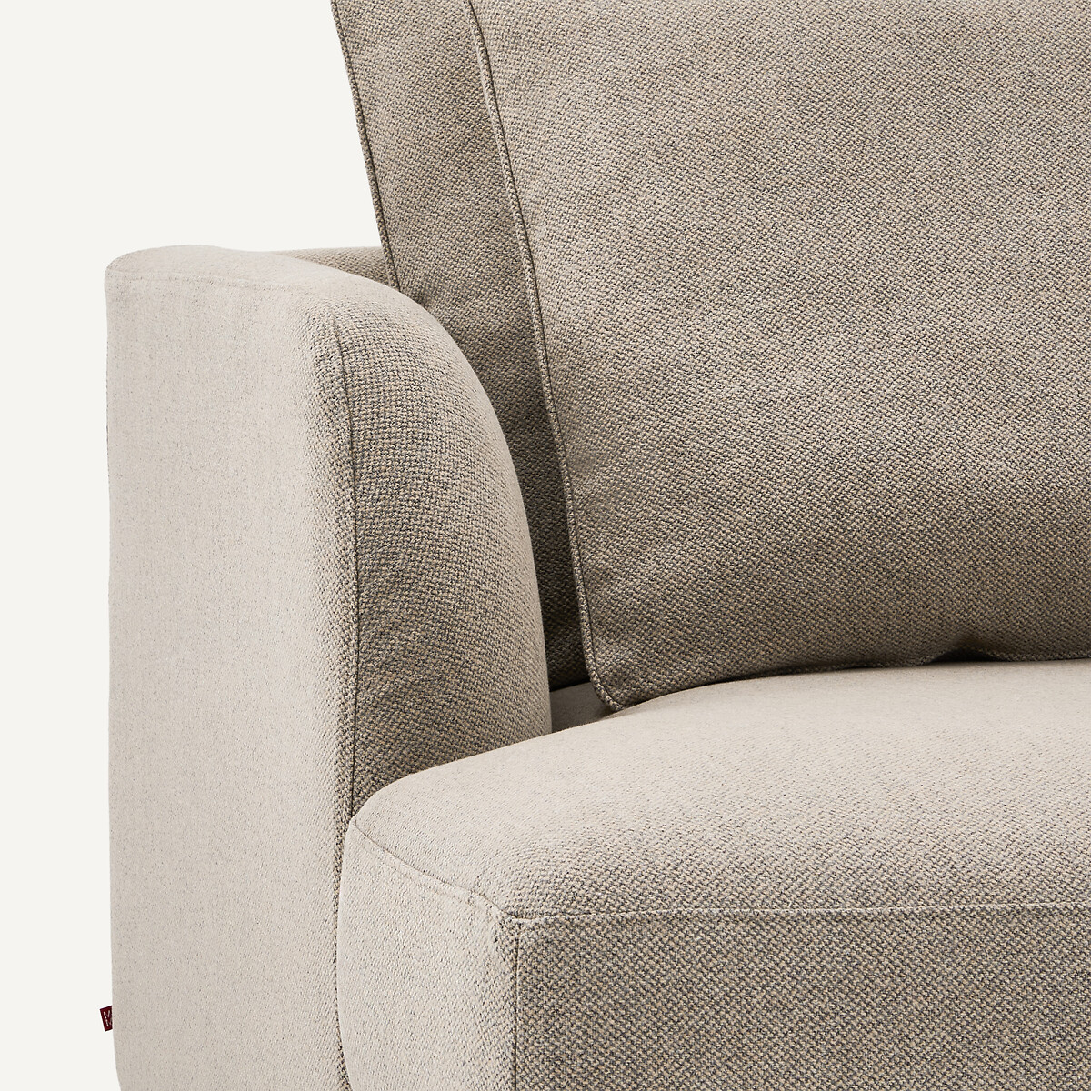 Linkes Sofa-Halbmodul, kombinierbar, aus Tweed, TIBERIO natur/hellgrau, AM.PM