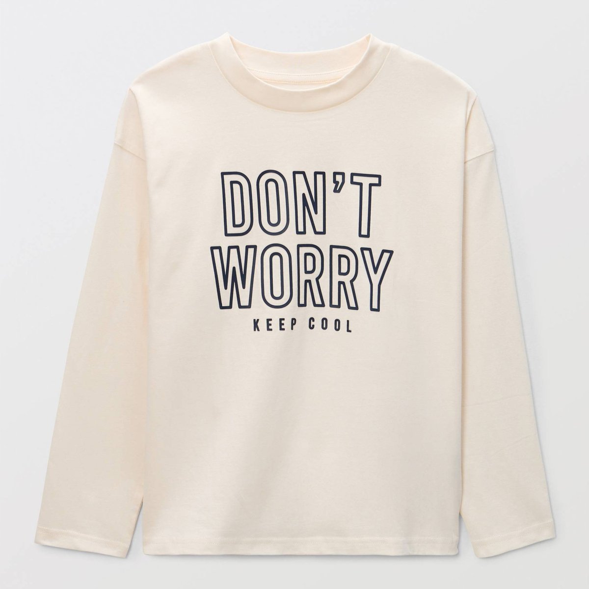 T-shirt manches longues imprimé en coton BIO GOTS naturel, MONOPRIX