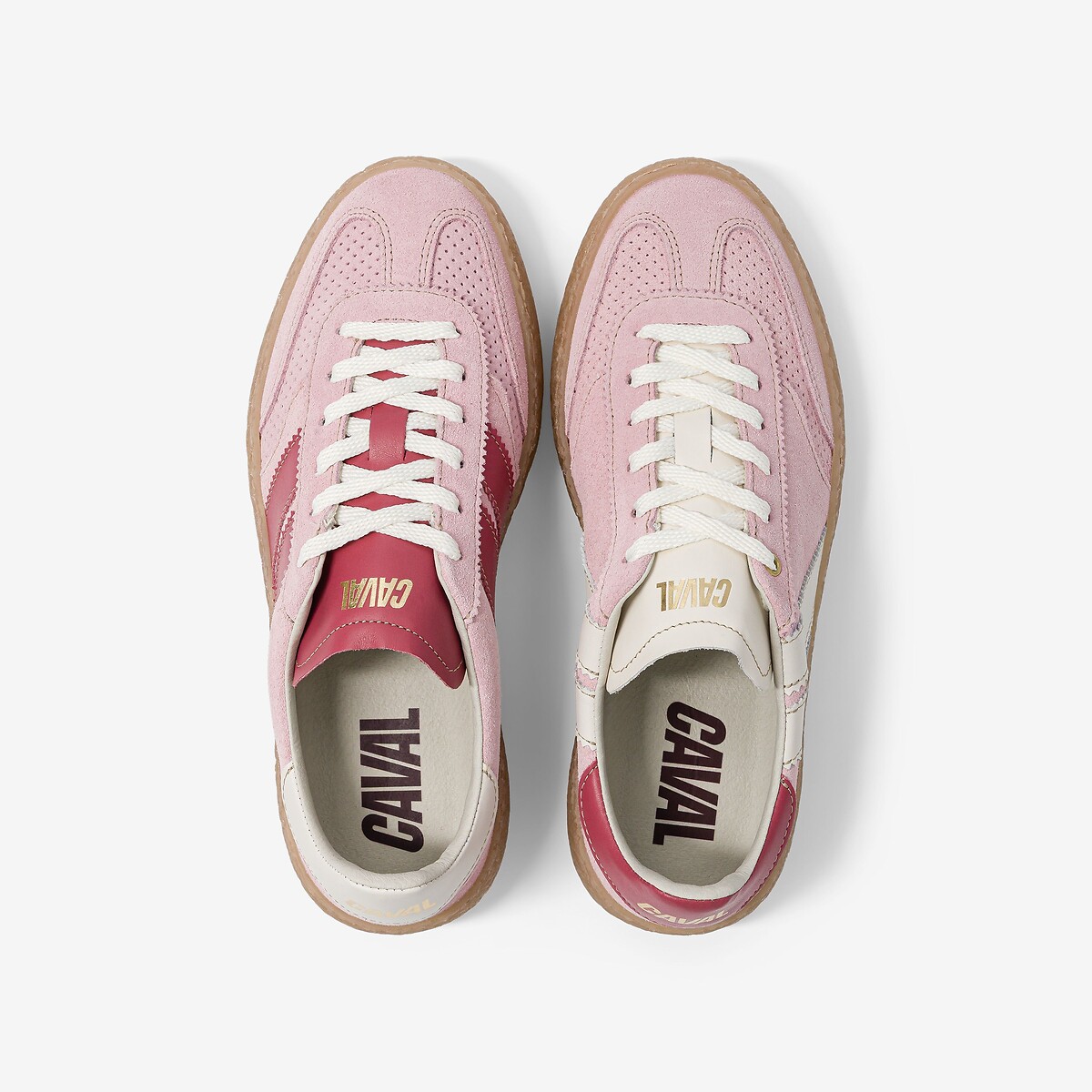 Baskets en cuir rose, CAVAL