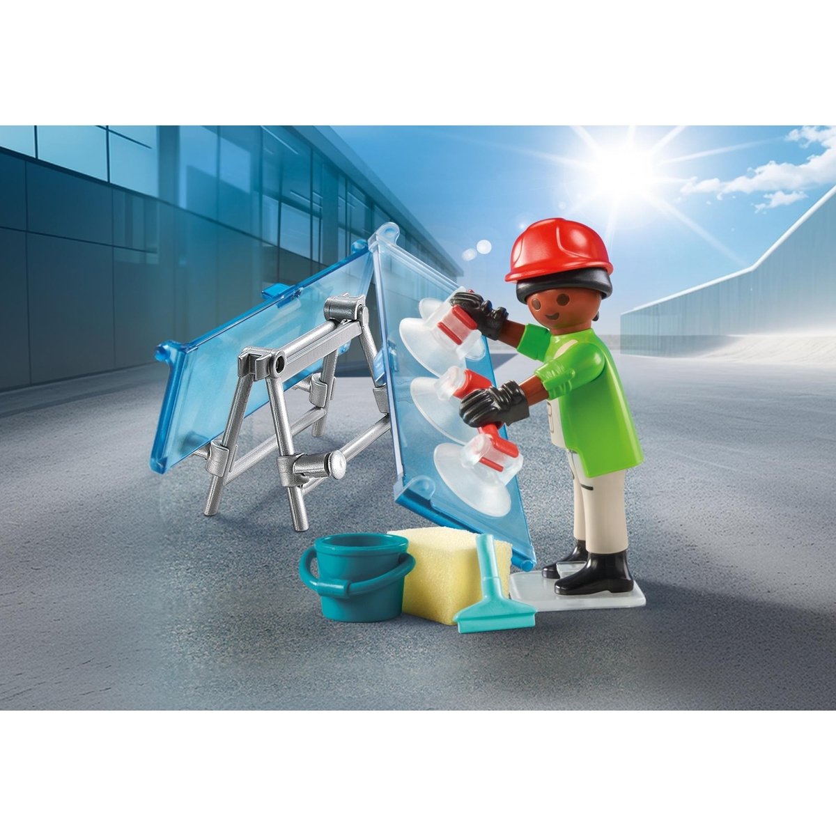 Vitrier avec deux vitres, seau et accessoires multicolore, PLAYMOBIL