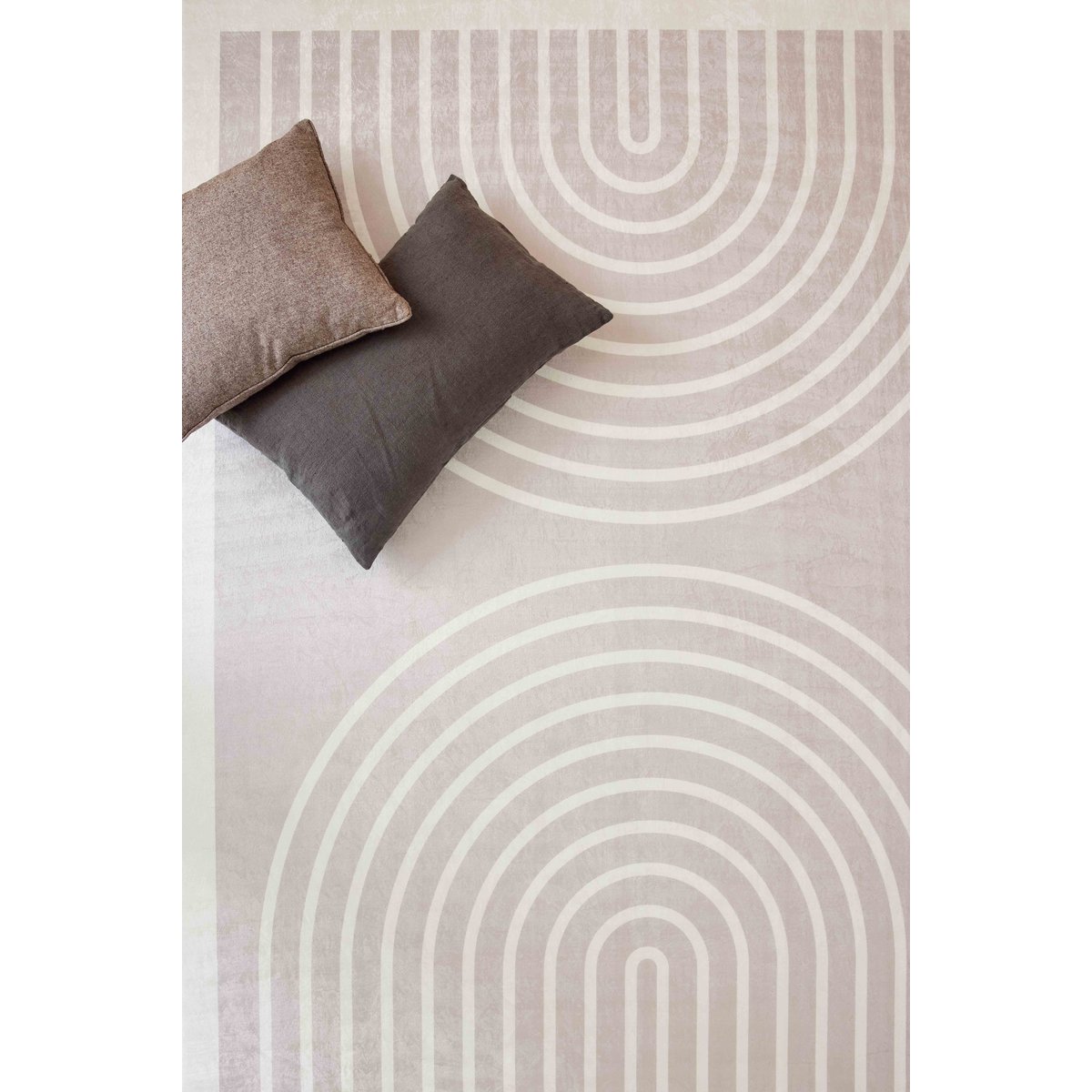 Tapis de salon motifs arc en ciel GREGE beige, NAZAR RUGS