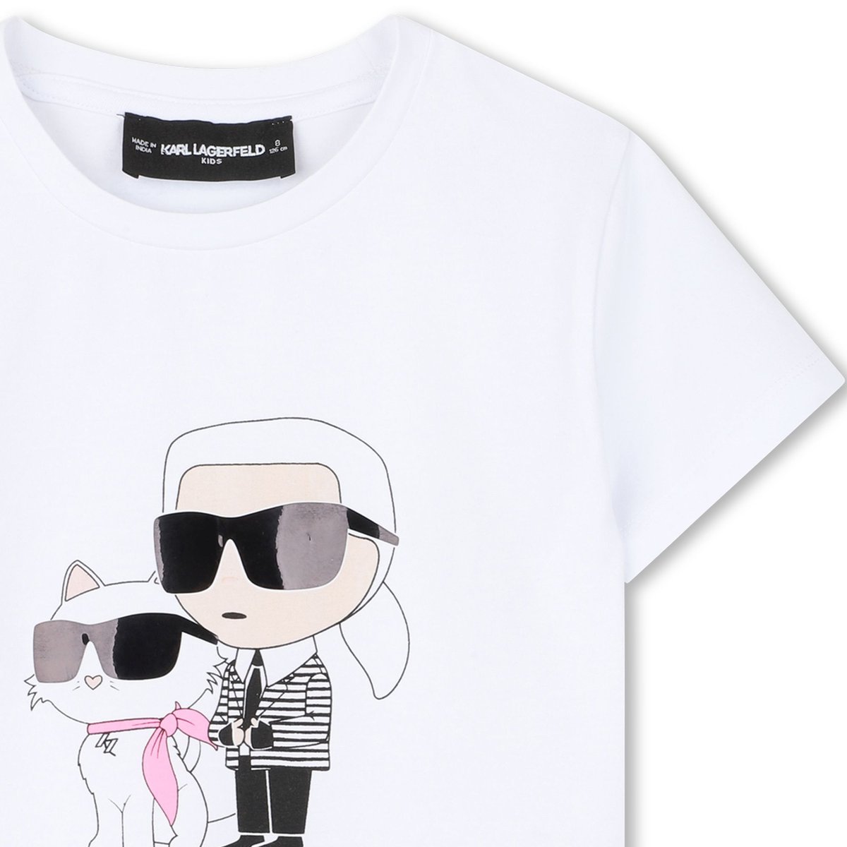 Tee-shirt manches courtes blanc, KARL LAGERFELD KIDS