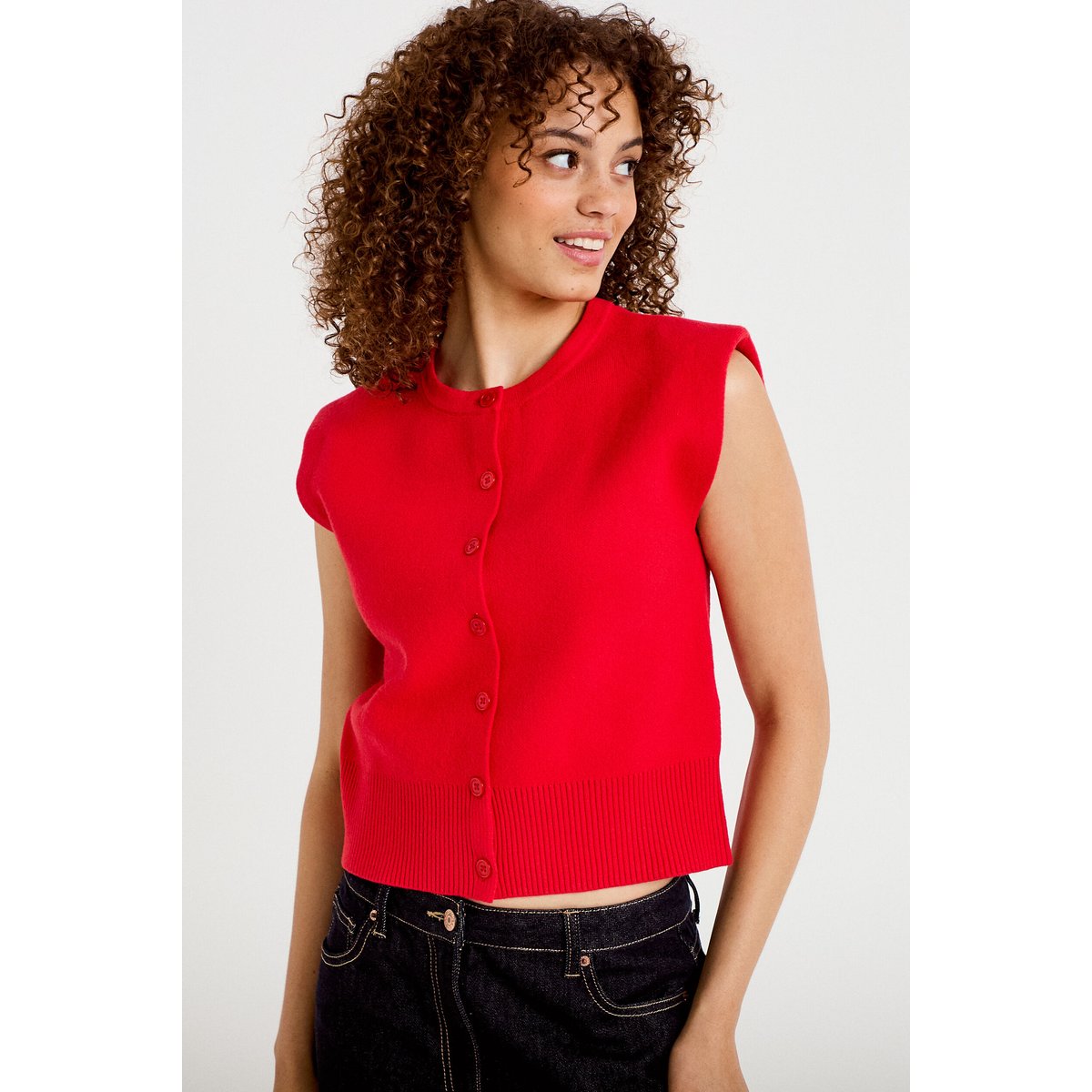 Gilet sans manches rouge, CACHE CACHE