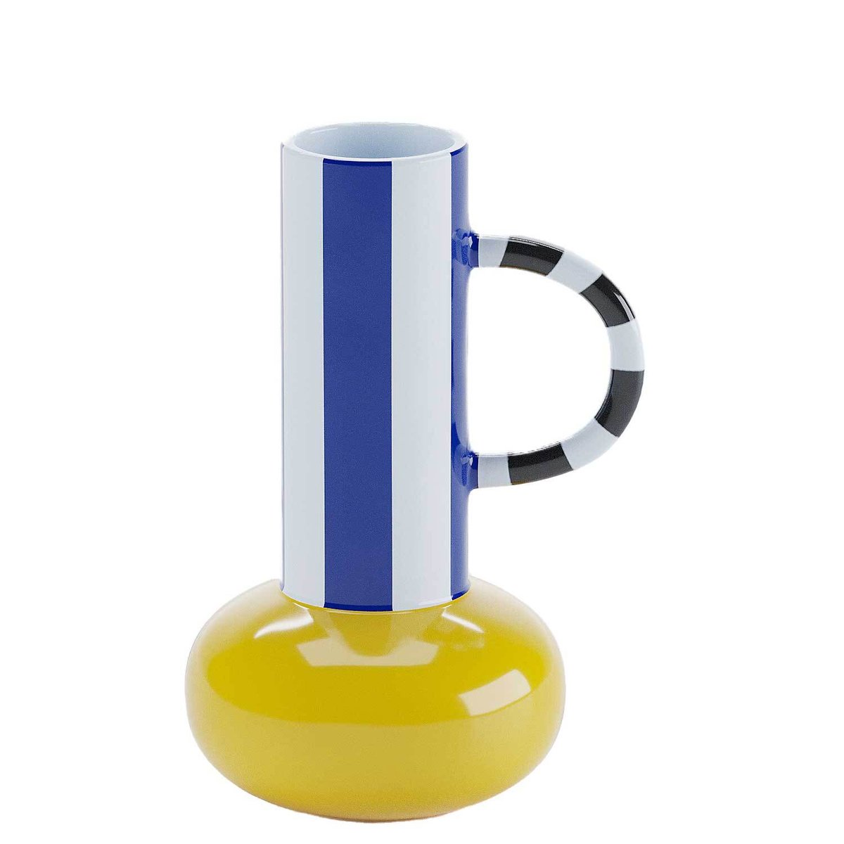 Vase décoratif en céramique avec poignée - BIRMINGHAM bicolore jaune et bleu, POTIRON PARIS