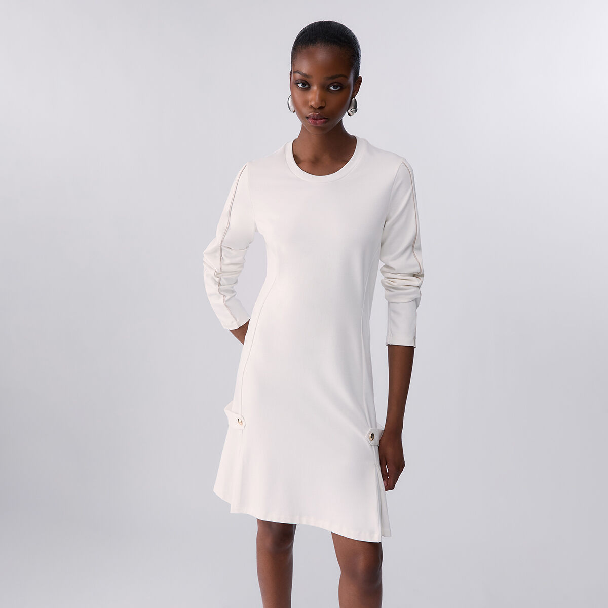 Robe courte en tissu Punto Milano blanc, LIU JO