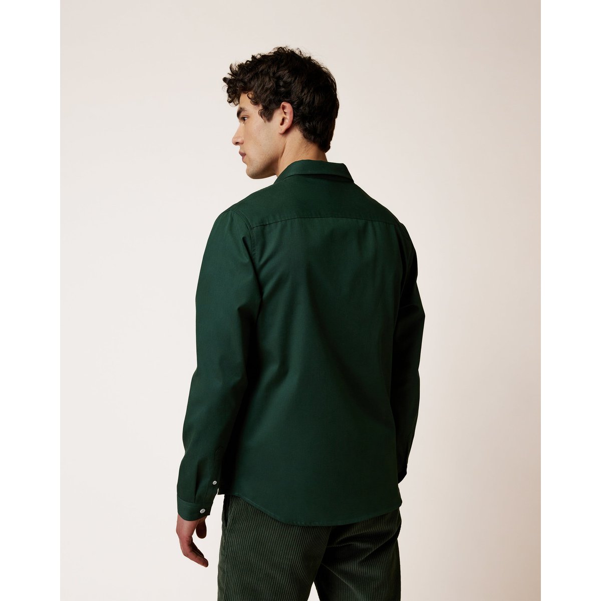 Chemise en tissu sergé vert forêt, FAGUO