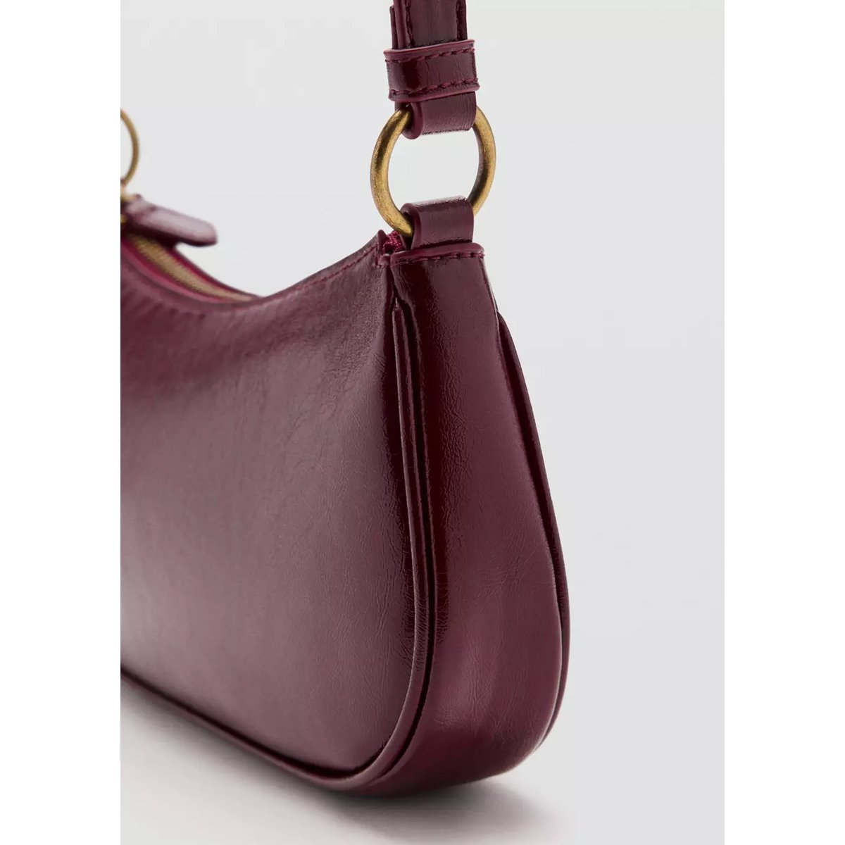 Sac porté épaule détail anneaux bordeaux, MANGO TEEN