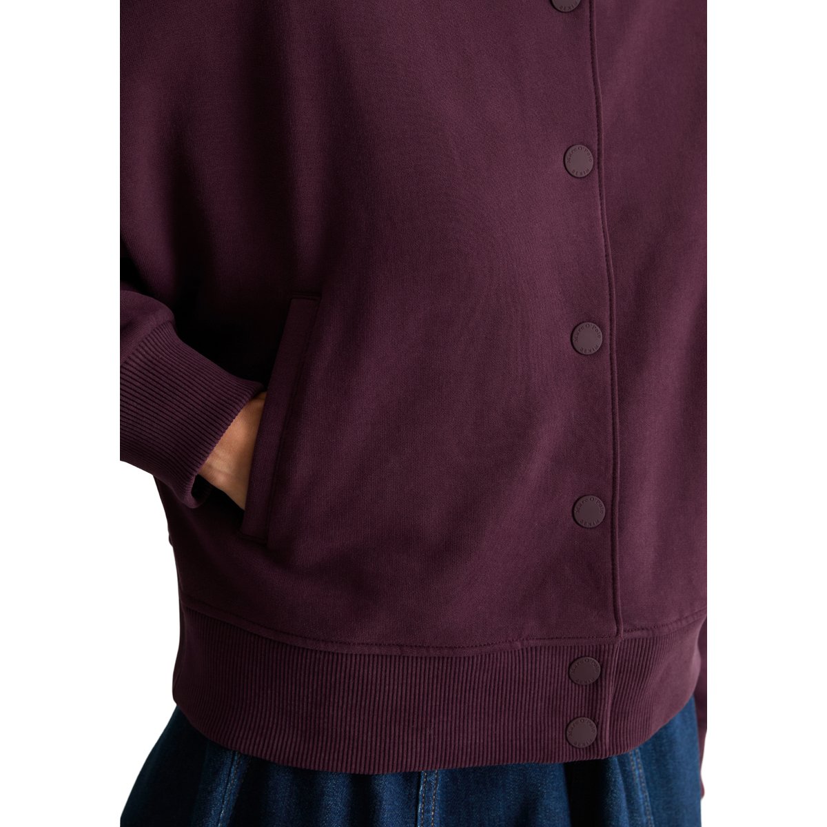 Veste college courte en molleton en coton bio tout doux rouge, MARC O’POLO DENIM