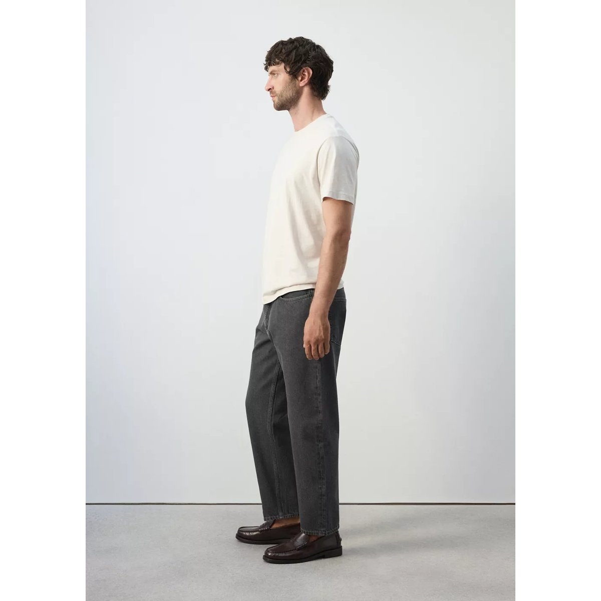Jean Sammy court coupe carotte gris, MANGO MAN