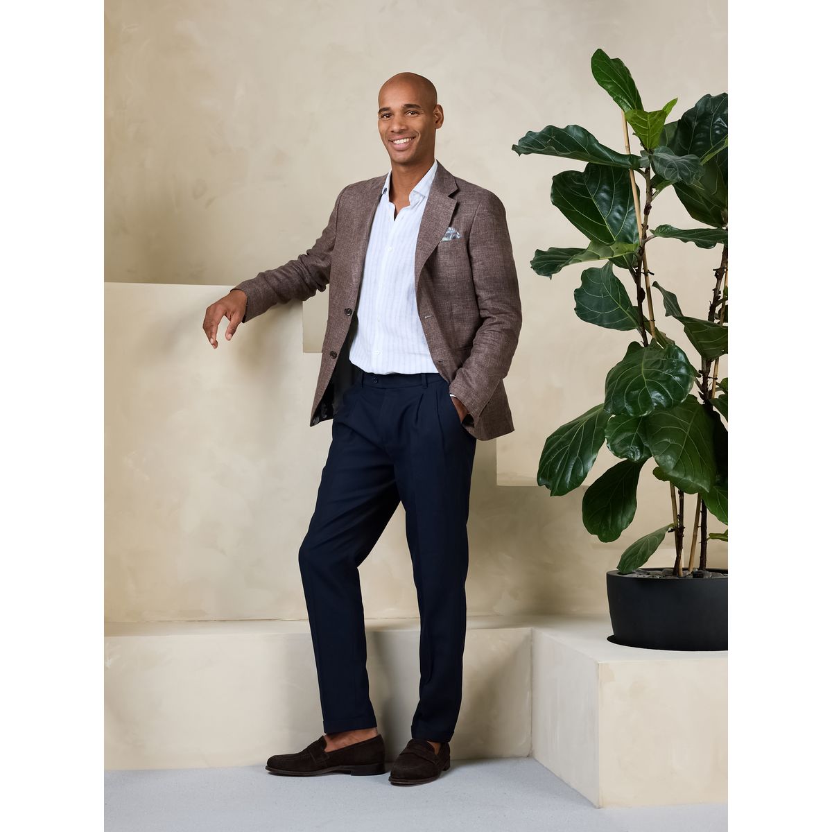 Blazer lin n. premium kew gardens marron, NEXT