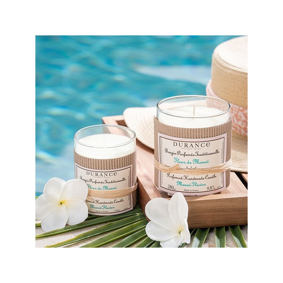 Grande bougie Fleur de Monoï couleur unique, DURANCE