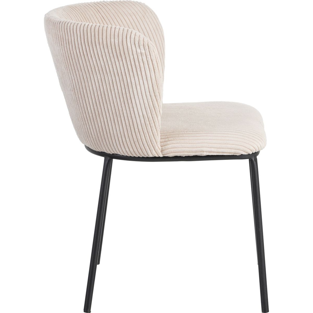 Lot de 2 chaises en velours côtelé - TOMA beige, HOMIFAB