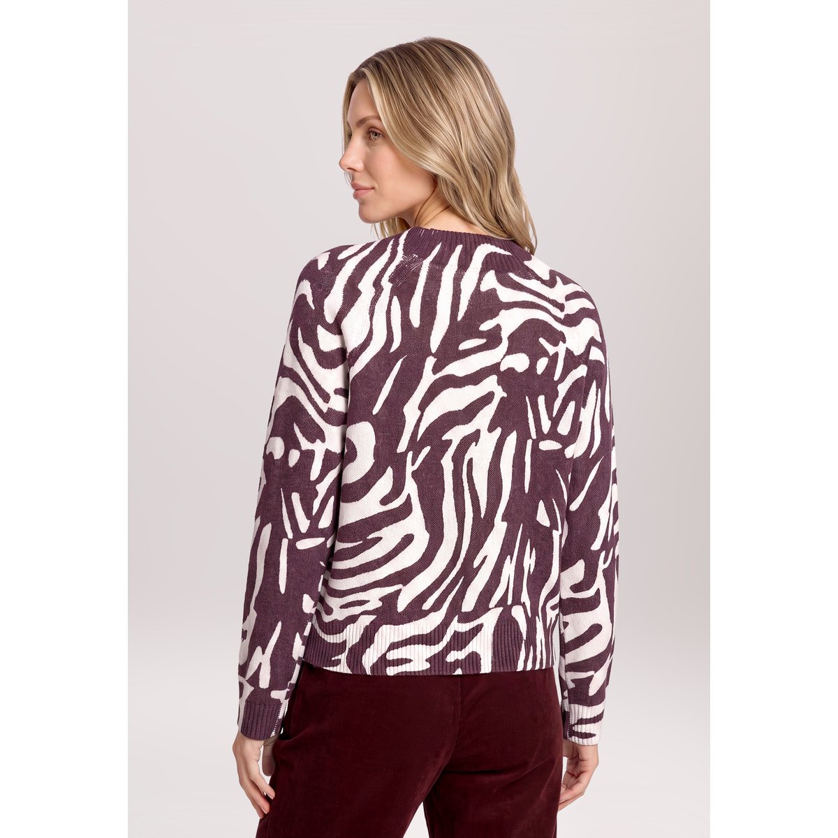 Pull-over en maille à imprimé animalier dark red/cream, BETTY & CO