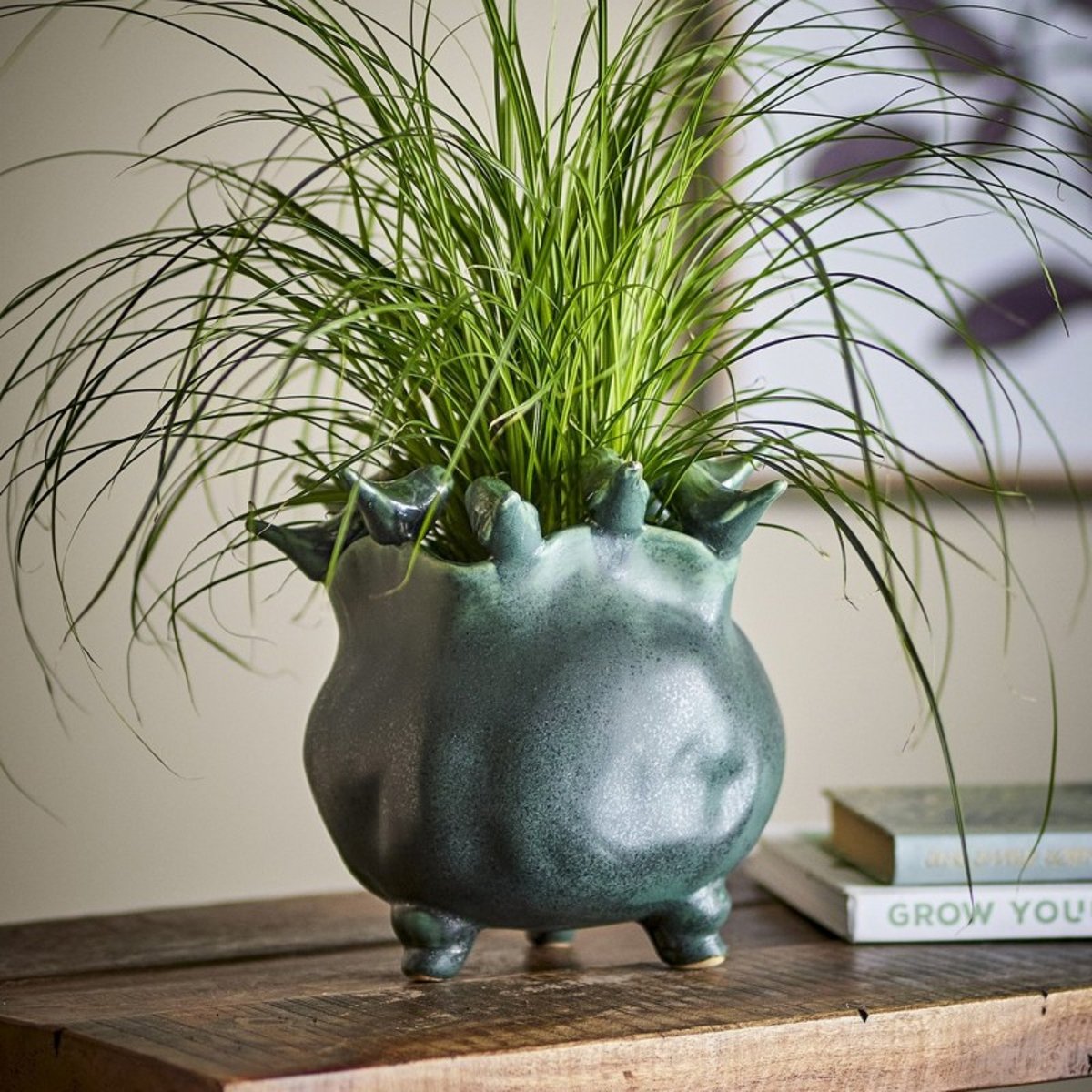 Cache-pot oiseaux sculptures  Charlize vert, BLOOMINGVILLE
